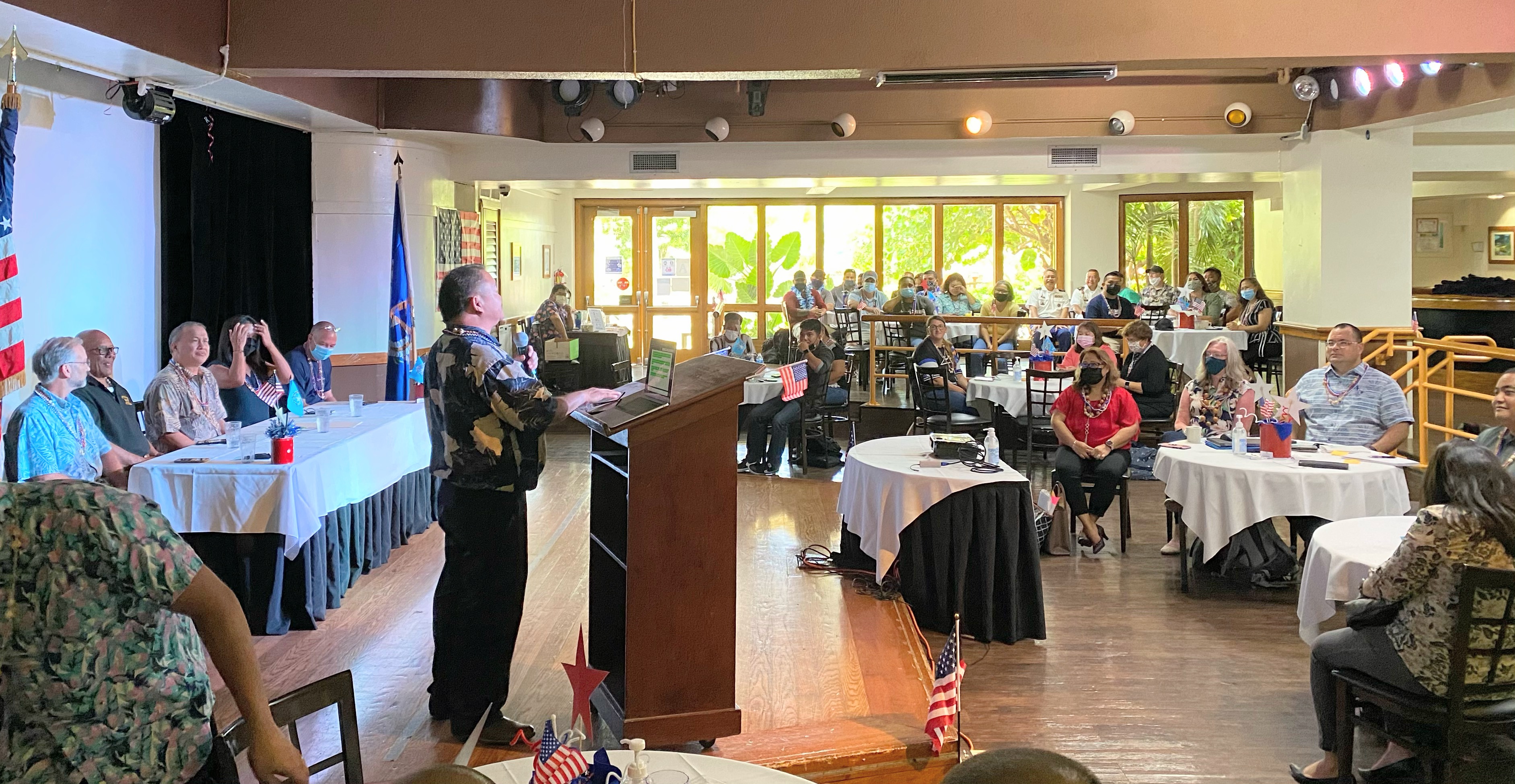 Commissioner of Education Dr. Alfred B. Ada lauds the contributions of service members working for the Public School System.PSS photo