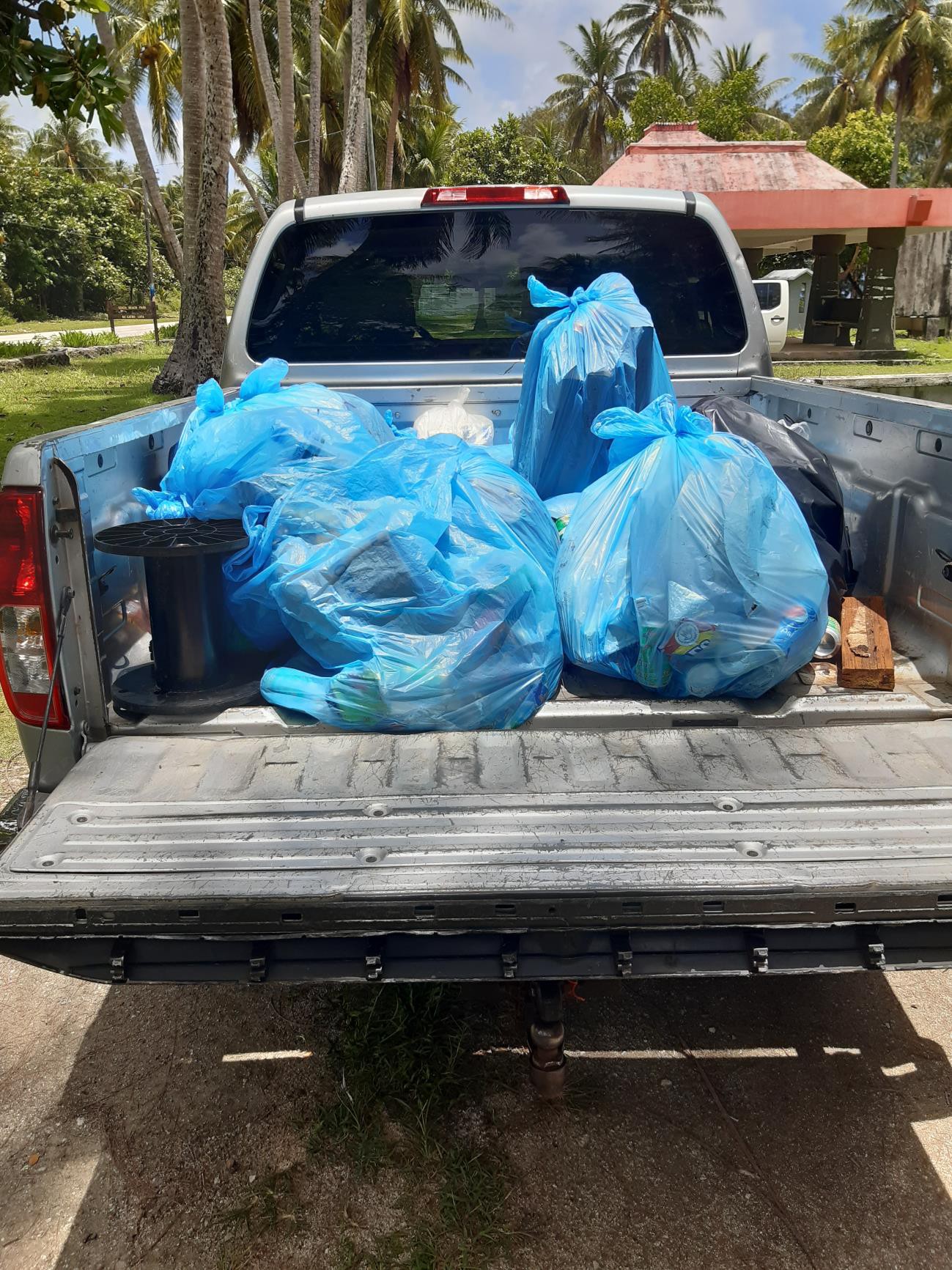Nearly  125  lbs.  of trash were collected by students of Dr.  Rita S.  lnos  Jr./Sr. High School  at Teteto and Guata Beaches on Rota on May 17,  2021.  The cleanup was held with the Marianas Visitors Authority in celebration of May Tourism Month.MVA photo