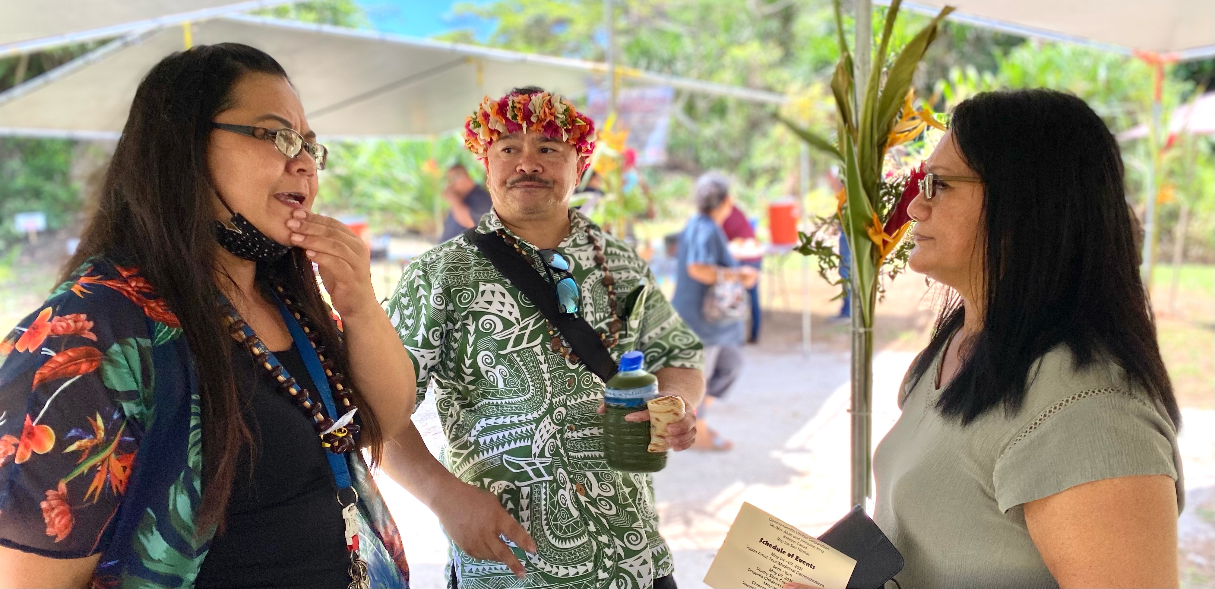 From left, Sinapalo Elementary School principal Daisy Quitugua, Commissioner of Education Dr. Alfred B. Ada and Dr. Rita H. Inos Jr.-Sr. High School vice principal Annette Calvo.