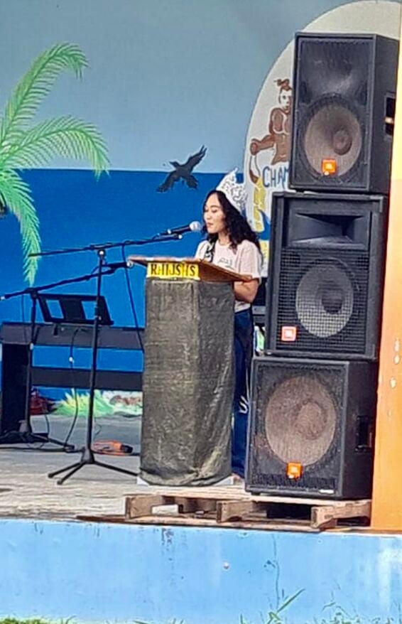 2021 Miss Marianas Savannah Lynn Delos Santos was one of the guest speakers during the two-day Youth Summit held at Dr. Rita H. Inos Jr.-Sr.  High School on Rota