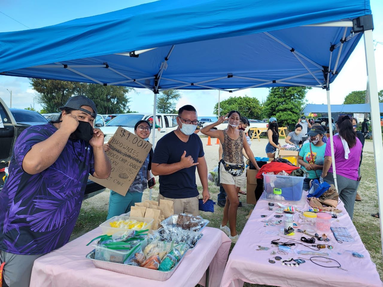 Members of the Kagman High School Class of 2006 pose for a photo at their bake sale on Saturday.Contributed photo