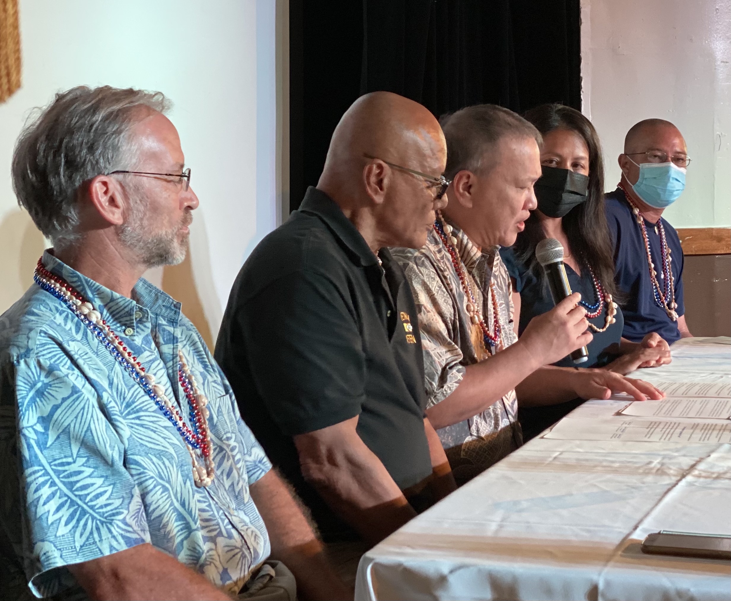 Board of Education Chairman Andrew L. Orsini, Vice Chairman Herman Atalig, Secretary/Treasurer Maisie Tenorio, member Gregory Borja, and non-public school representative Dr. Ron Snyder.PSS photo