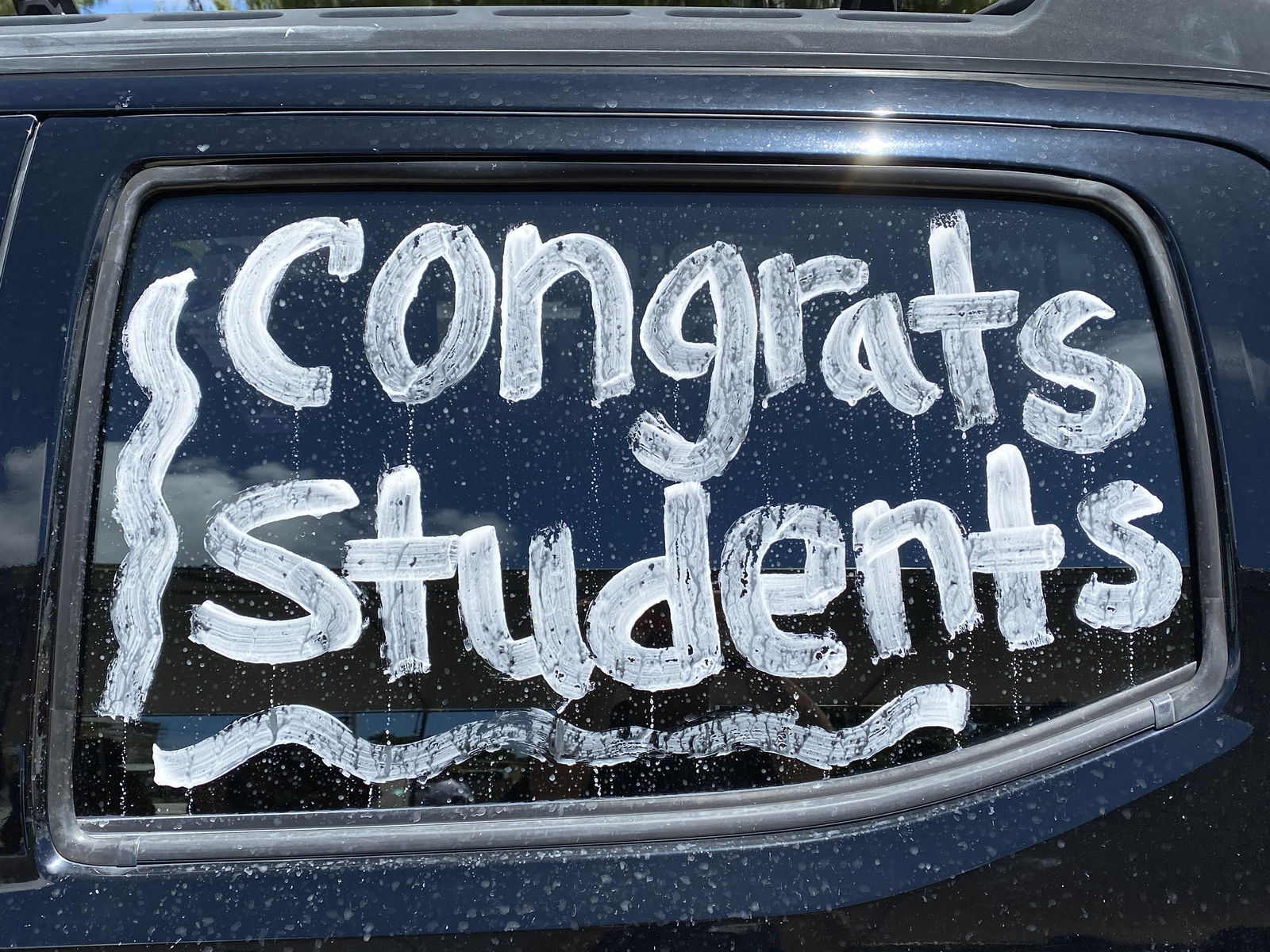 The car window says it all.