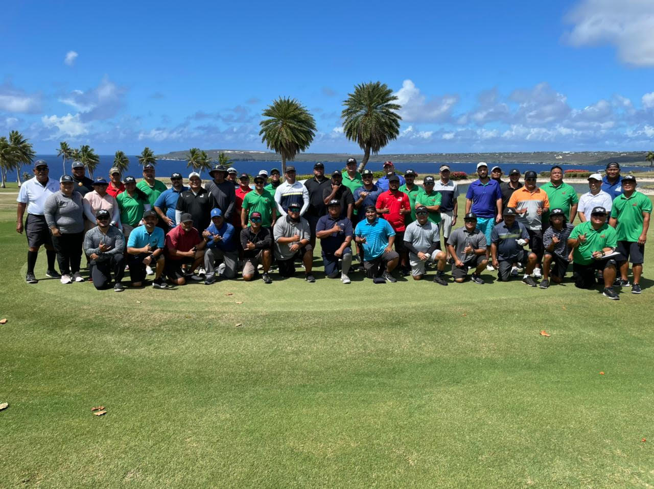 The Marianas Golf Association members pose for a photo to mark the start of their 2021-2022 season on May 1, 2021 at the LaoLao Bay Golf & Resort, East Course.Contributed photo