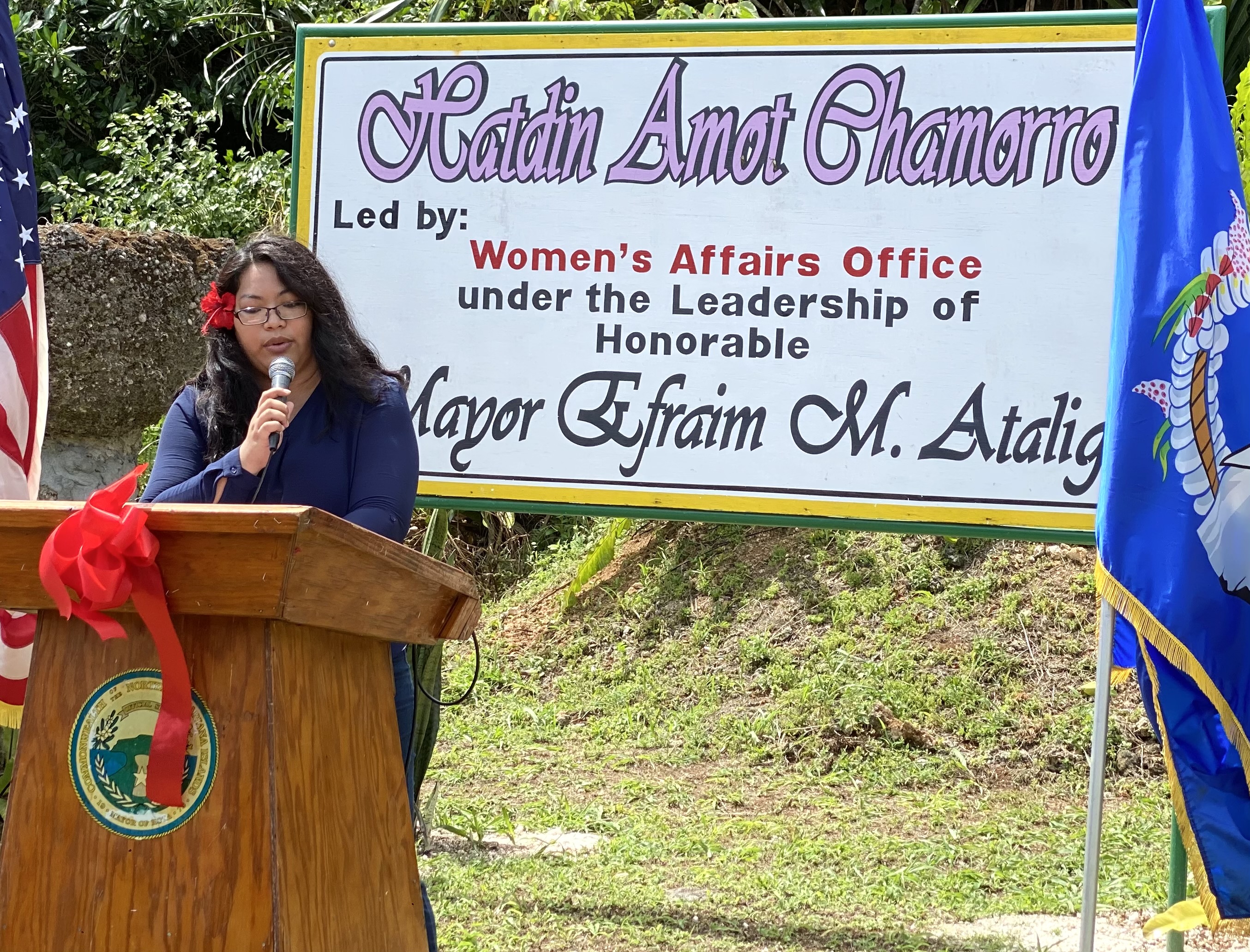 Aubry Hocog, special assistant for programs and grants of the Rota Mayor’s Office, expressed her appreciation for everyone’s support in the hosting of the Mental Health Awareness proclamation signing, and the ribbon-cutting ceremony for Hatdin Amot Chamorro.
