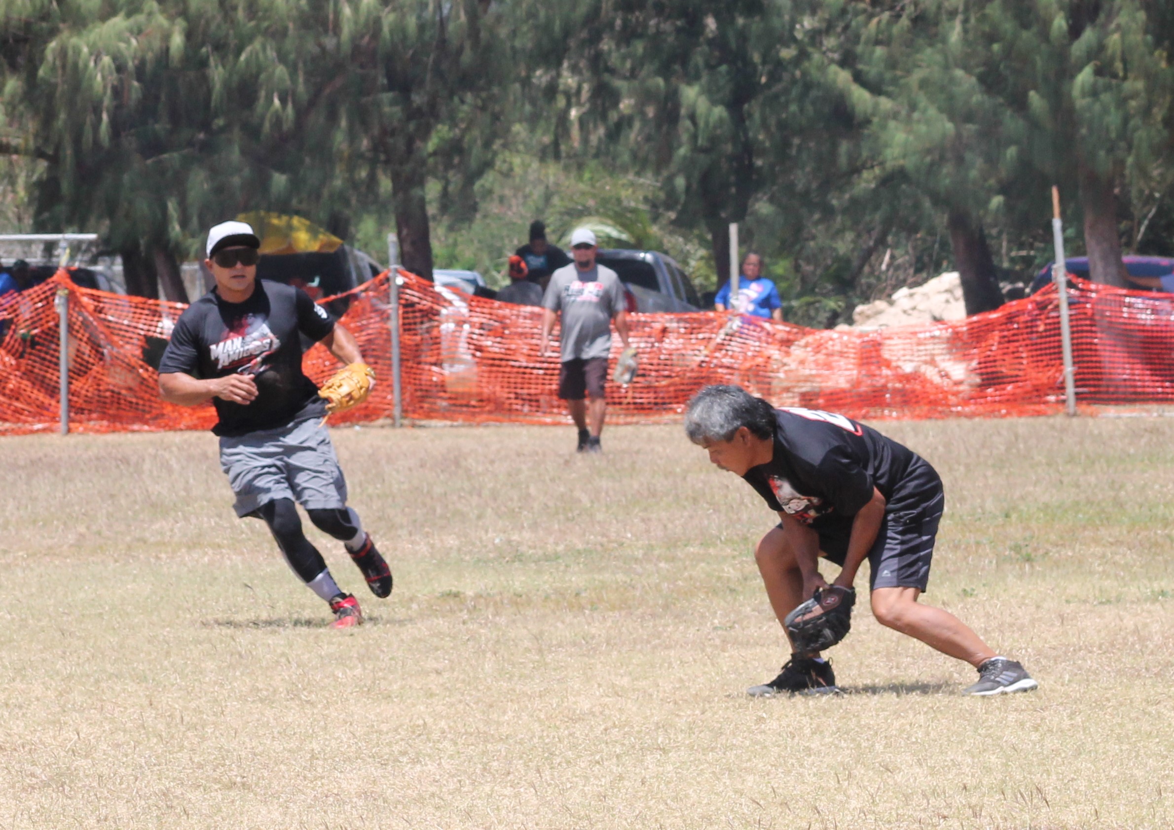 The Man Amigos' second baseman Bill A. catches the grounder during a Belau Amateur Softball League game at the Dandan baseball field.Photo James F. Sablan Jr.