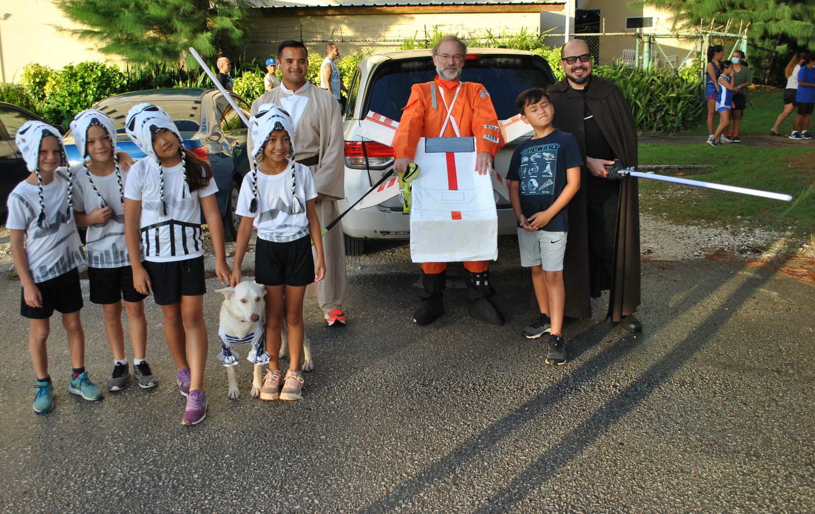 Young Storm Troopers pose with Edward Dela Cruz, Dr. Ron Snyder and Dr. Galvin S. Deleon Guerrero.