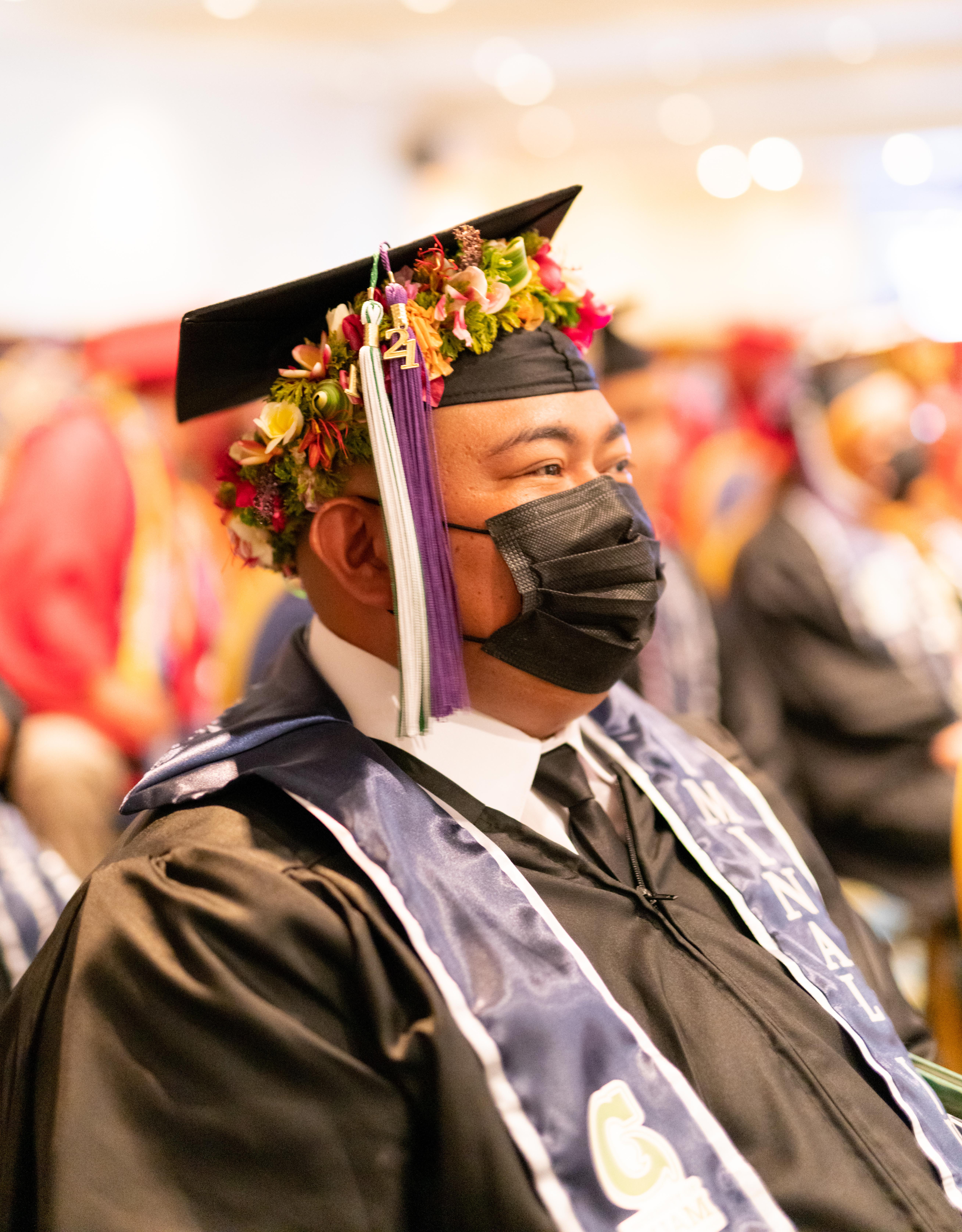 Graduate Daniel Kintol graduated with a bachelor's degree in criminal justice conferred by the University of Guam.