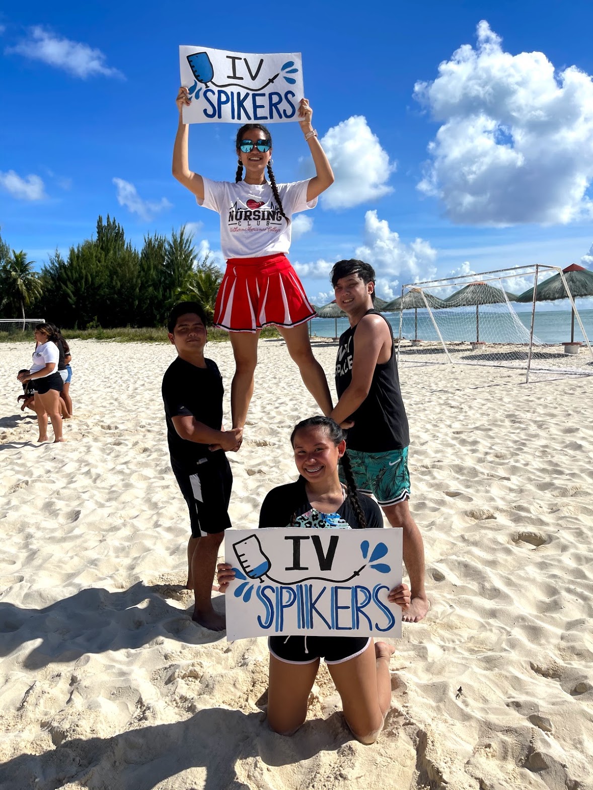 Grace Catalma, Lance Elayda, Mariol Lopez, and Tristan Montes of the “IV Spikers” team.