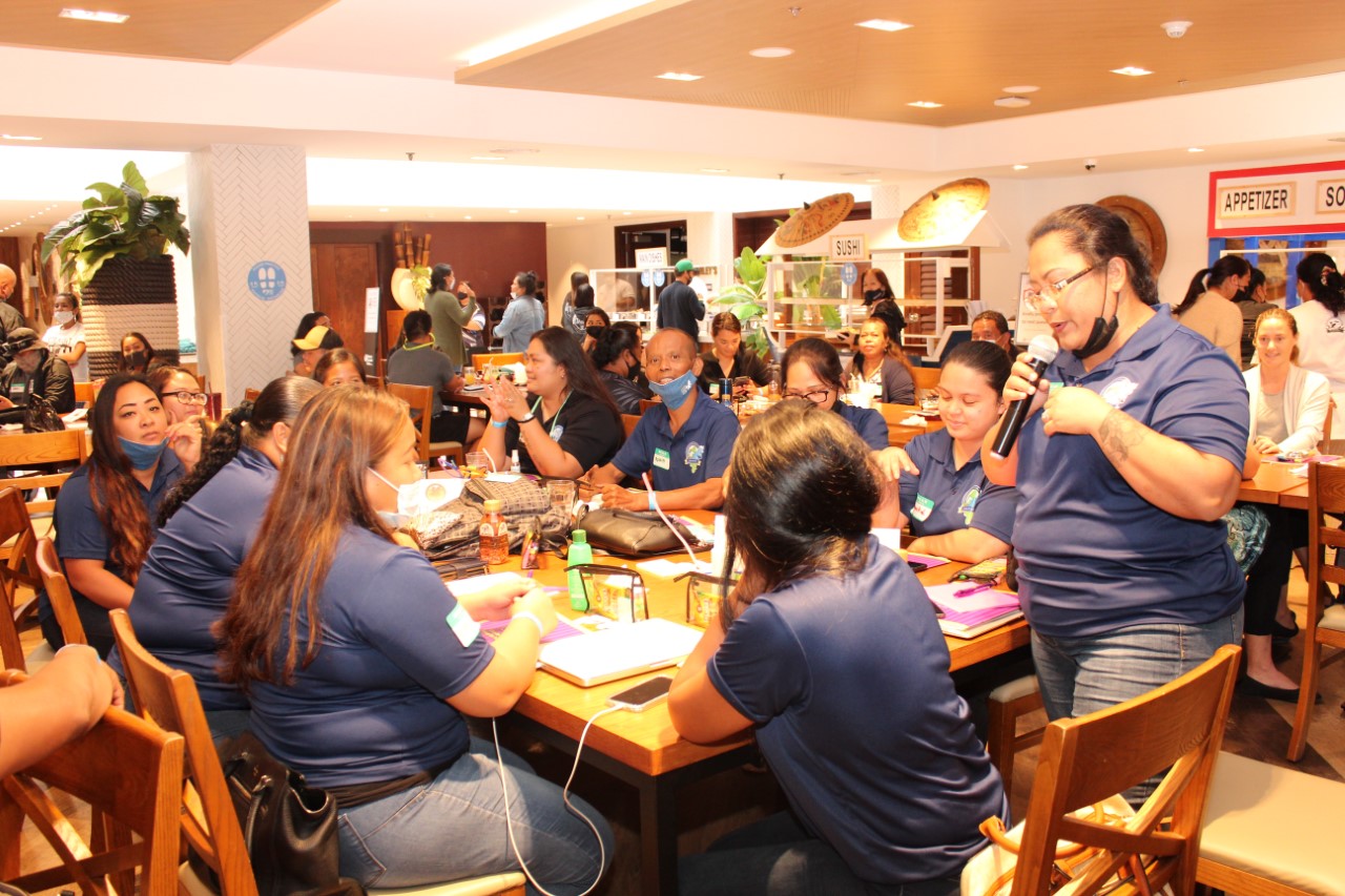 An interactive activity was designed to engage all Rota, Tinian and Saipan participants.