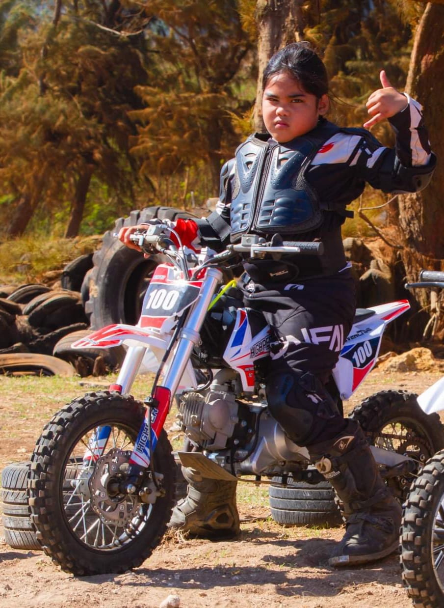 Ezekiel "EZ-Mezzing" Borja Camacho, 9, is the current points leader in the PeeWee I division. His ride is a Highper 110cc.