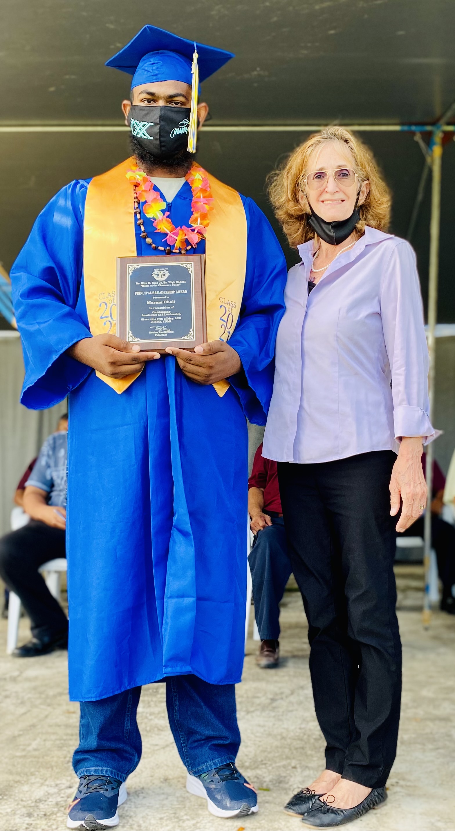 Masum Dhali is the recipient of the Principal’s Leadership Award presented by school principal D. Tanya King.