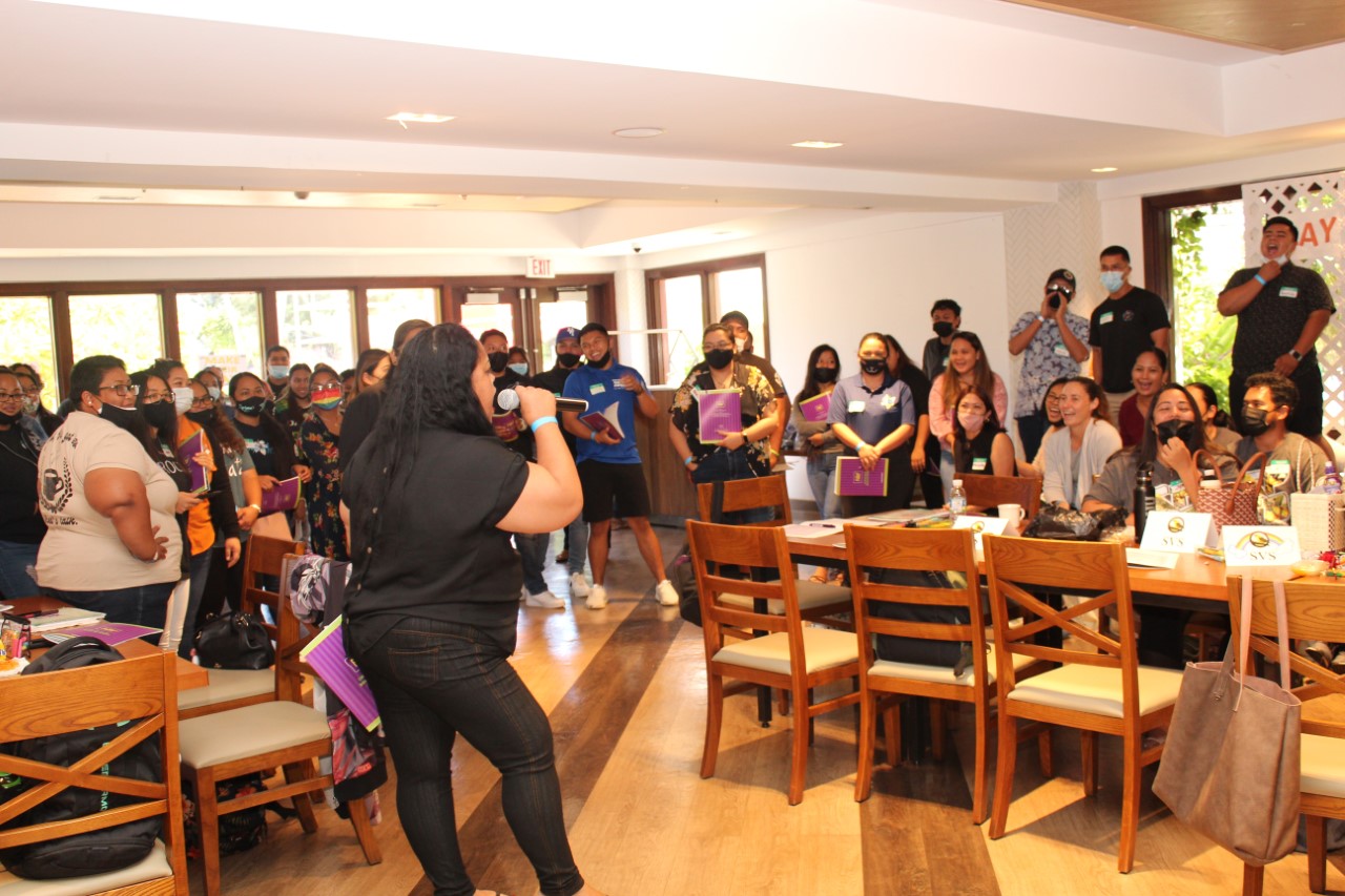 PSS staff members participate in a group activity.