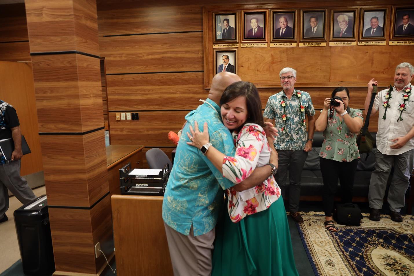 The FSM-U.S. Enduring Partnership: FSM President David W. Panuelo welcomes  U.S. Ambassador Carmen G. Cantor to his office.