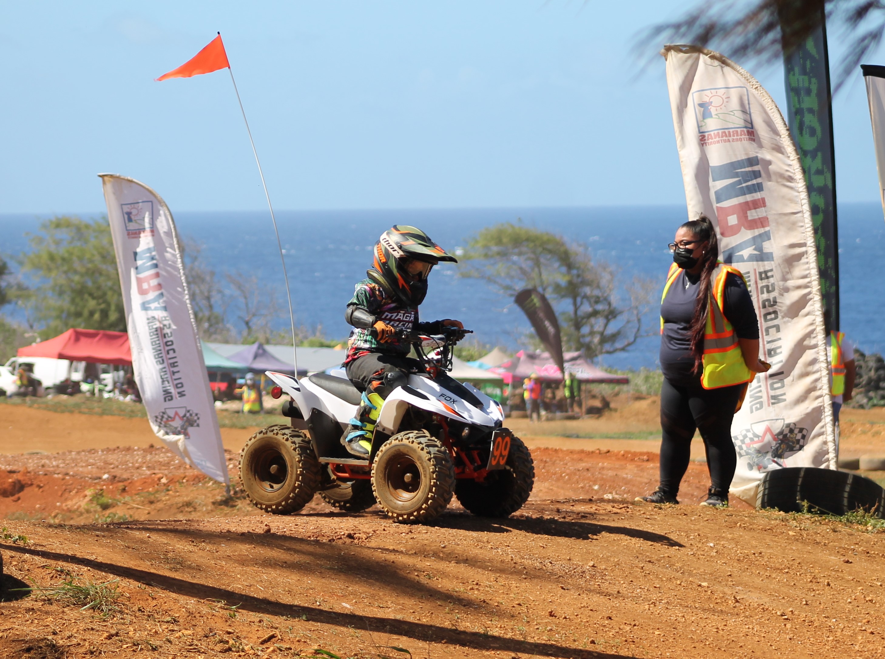Keoni Rosario leads the Peewee ATV class in Round 5 of the  MRA Points Race Series at  Cow Town Raceway Park on Sunday.