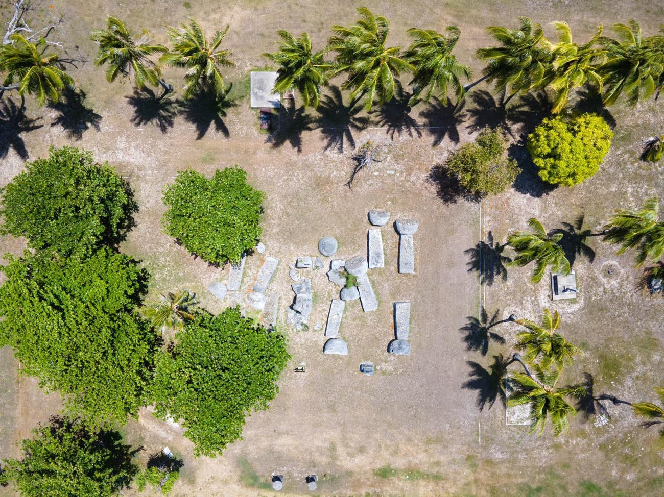 An aerial photo by Saixian Bagsic of the House of Taga historic site on Tinian wins 2nd place in the Marianas Visitors Authority’s #CaptureYourTinianTreasure photo contest.