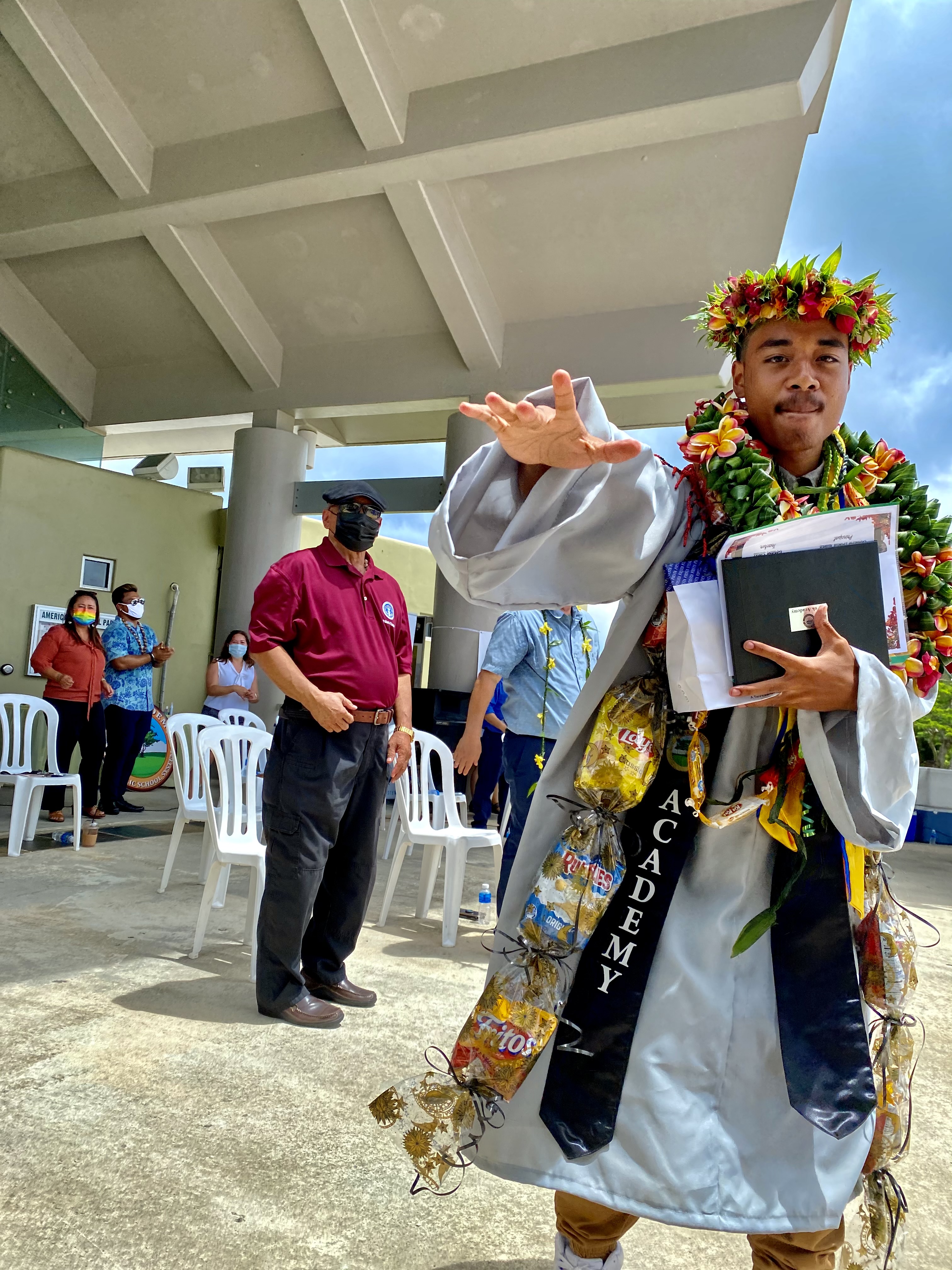 A Da’ok Academy graduate shows his dance moves.