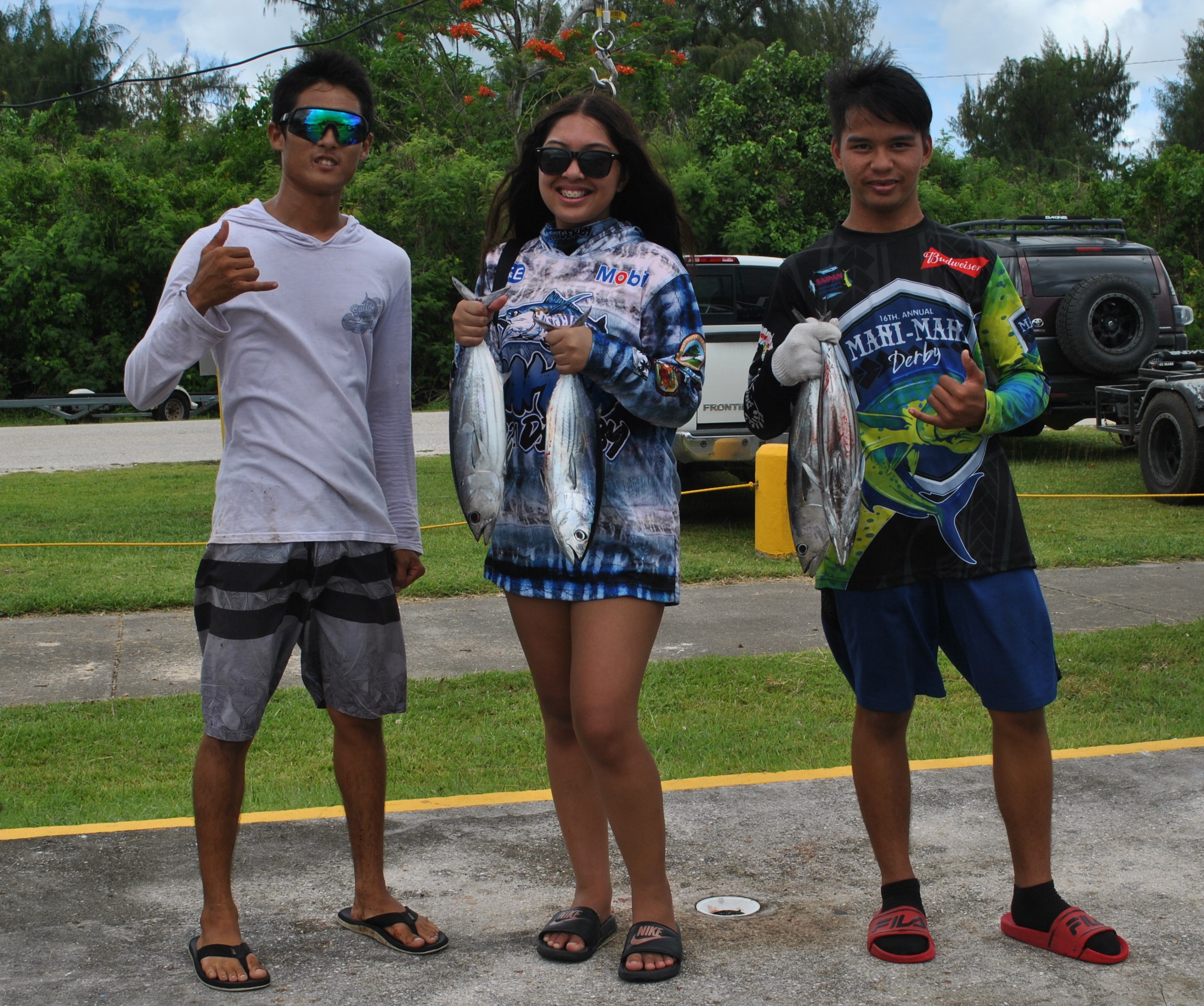 The Salty Bandits pose with their skipjacks.