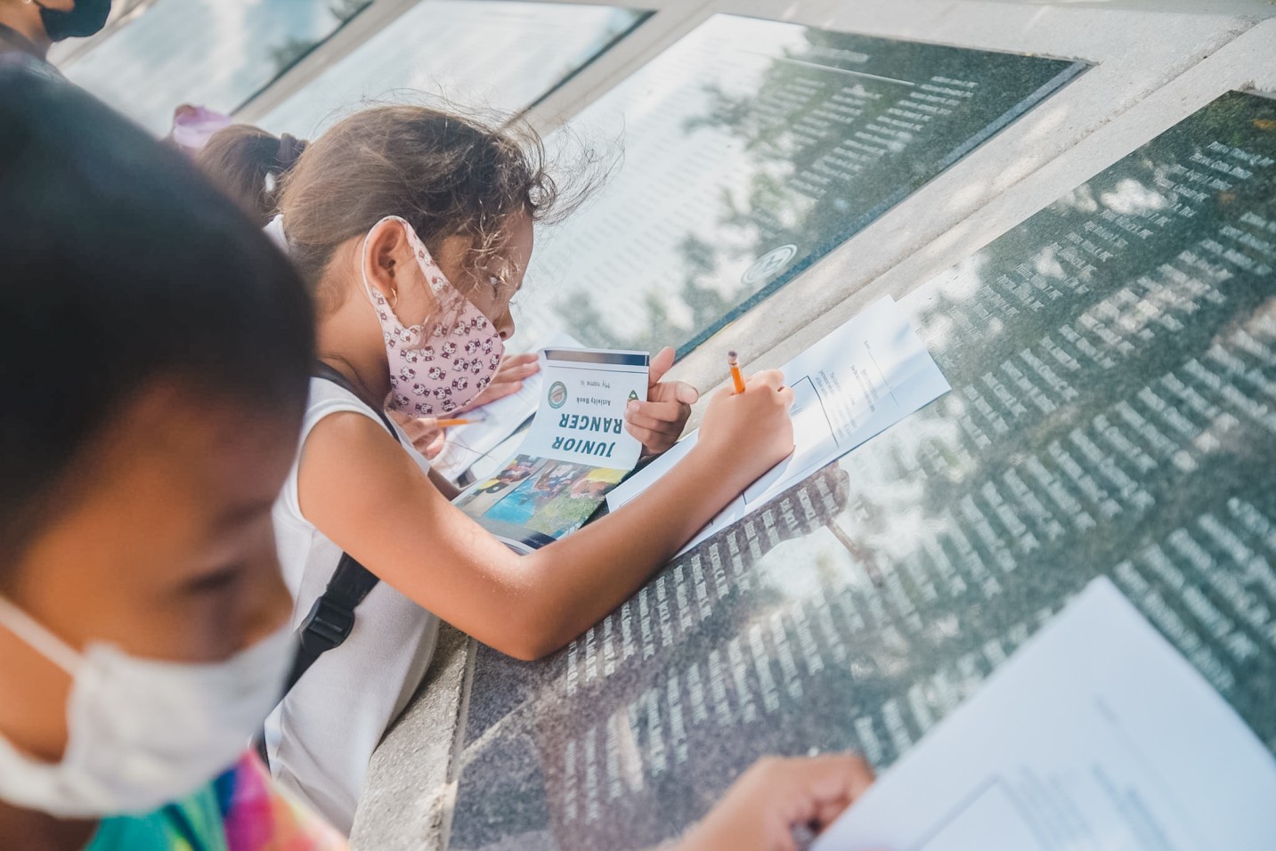 Campers learning about their culture at American Memorial Park.