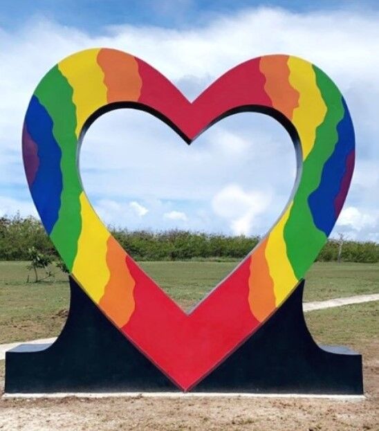Tinian’s first-ever Pride Heart monument can be seen at Natibu Park.