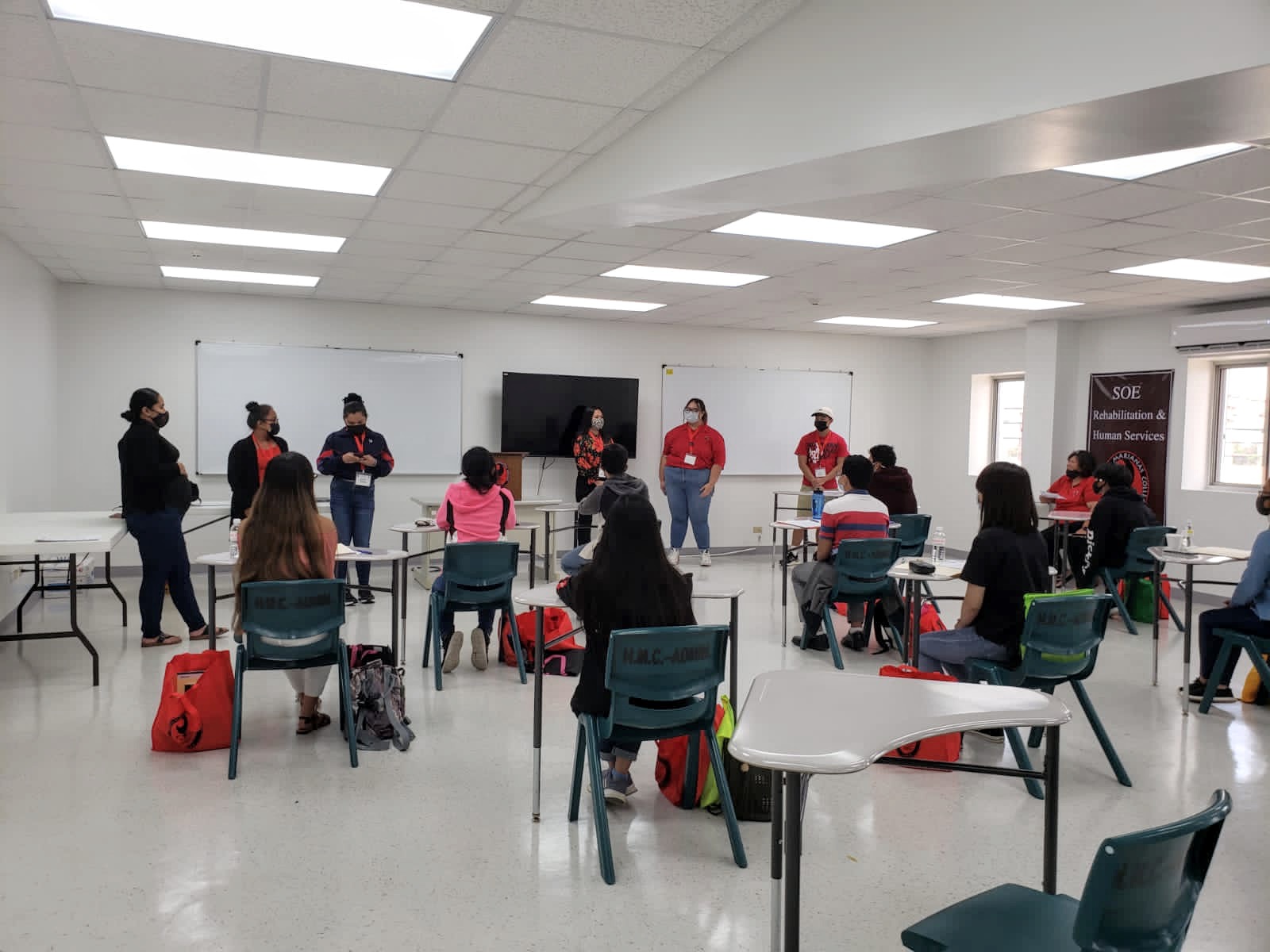 A teaching class is conducted by NMC-College of Education mentors for the participants of  the PSS-CTE Teacher Academy Summer Program.