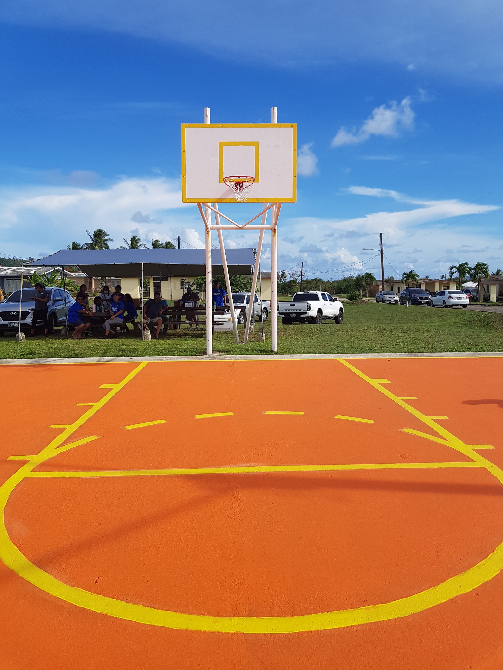 The newly painted Broadway Estates Basketball Court.