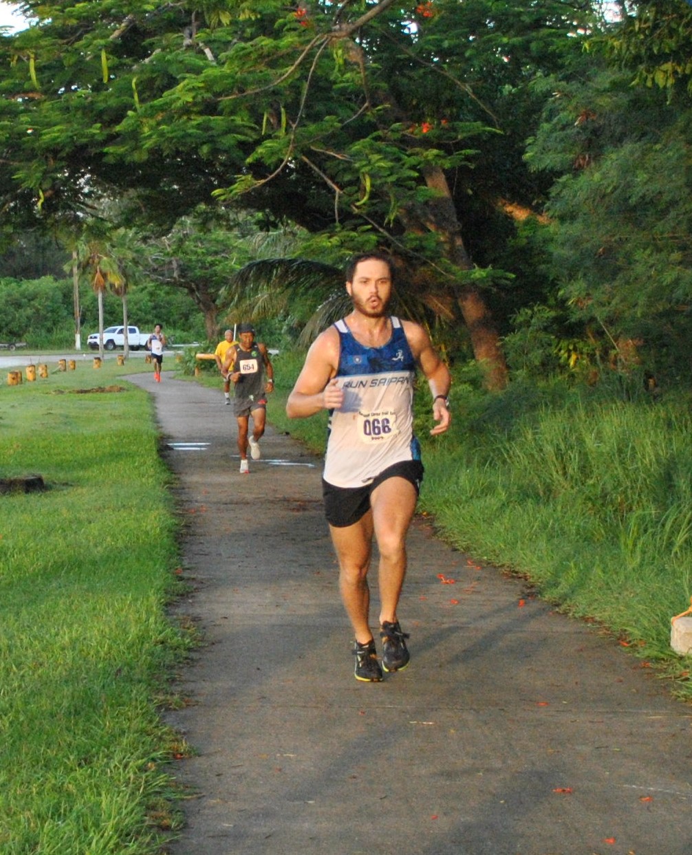 Marshall Hoskins pushes through for a first place finish.