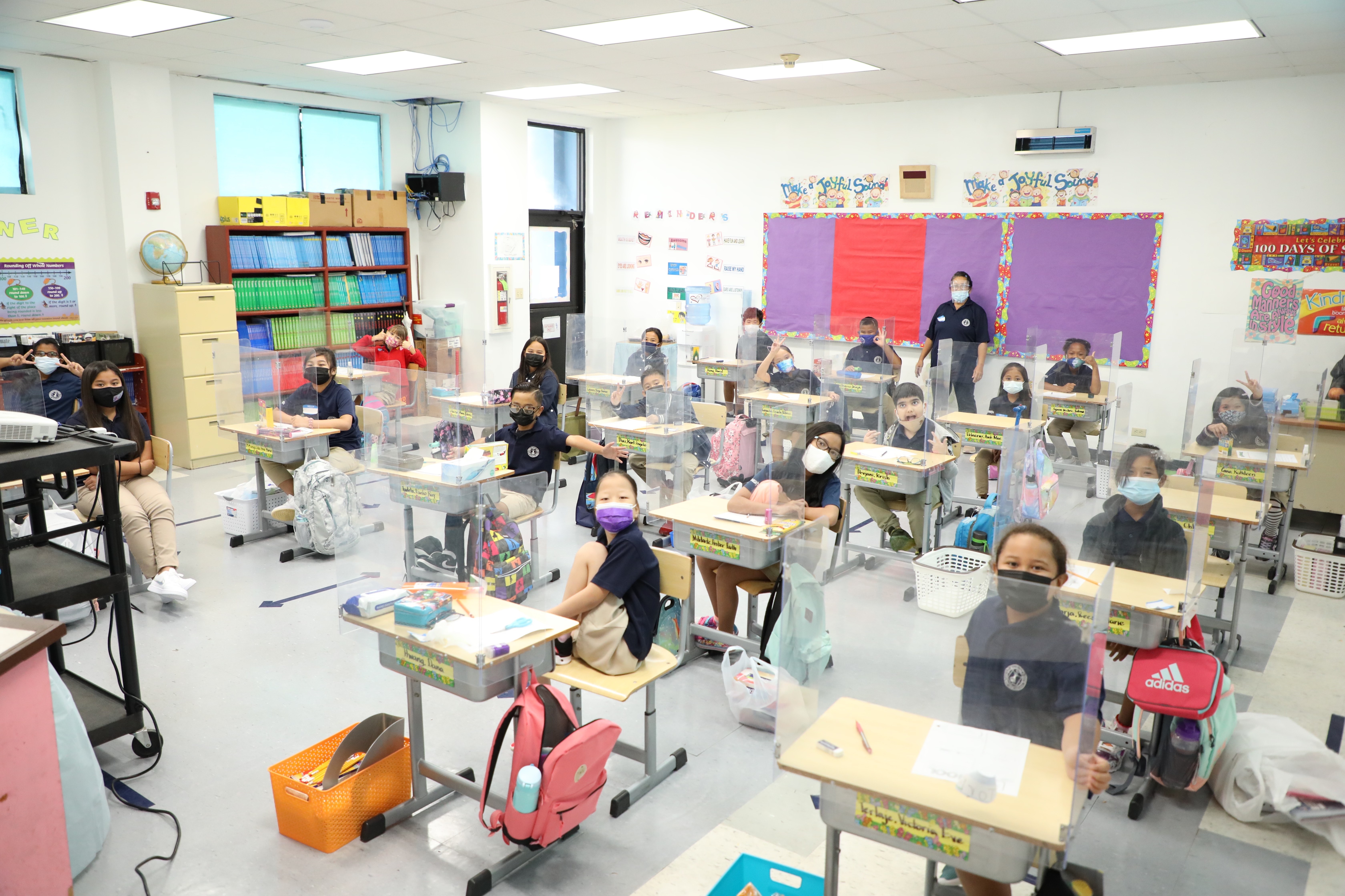 Mount Carmel School's fourth graders were excited to advance to the middle school building during the first day of classes on Thursday, Aug. 12, 2021.