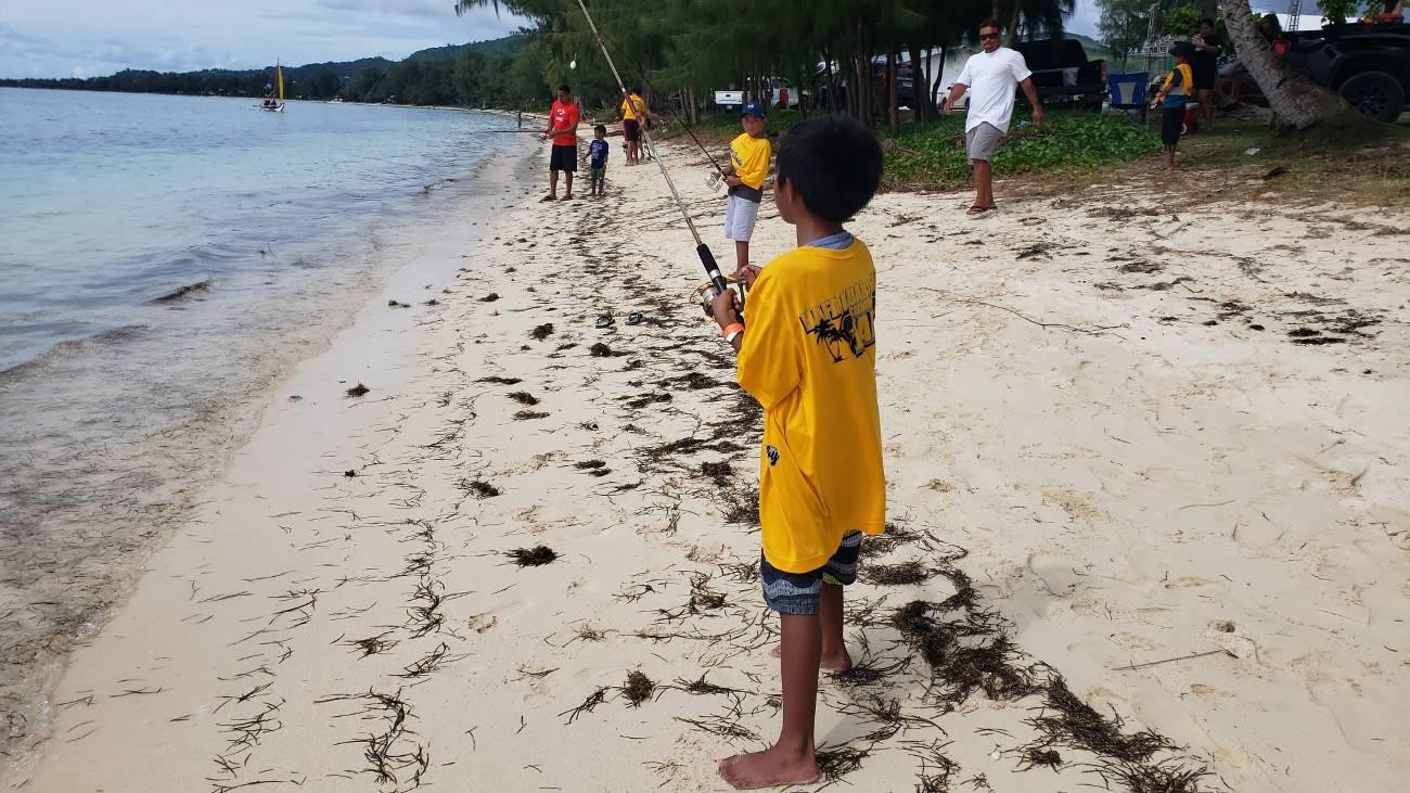 Thirty-three children joined the Youth Fishing Derby organized by Tasi to Table at the Marianas Visitors Authority’s Hafa Adai & Tirow Summer Jam on July 31, 2021.