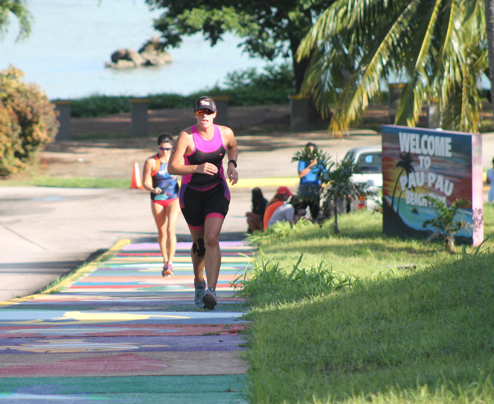Shawna Brennfleck makes her way up the steps.