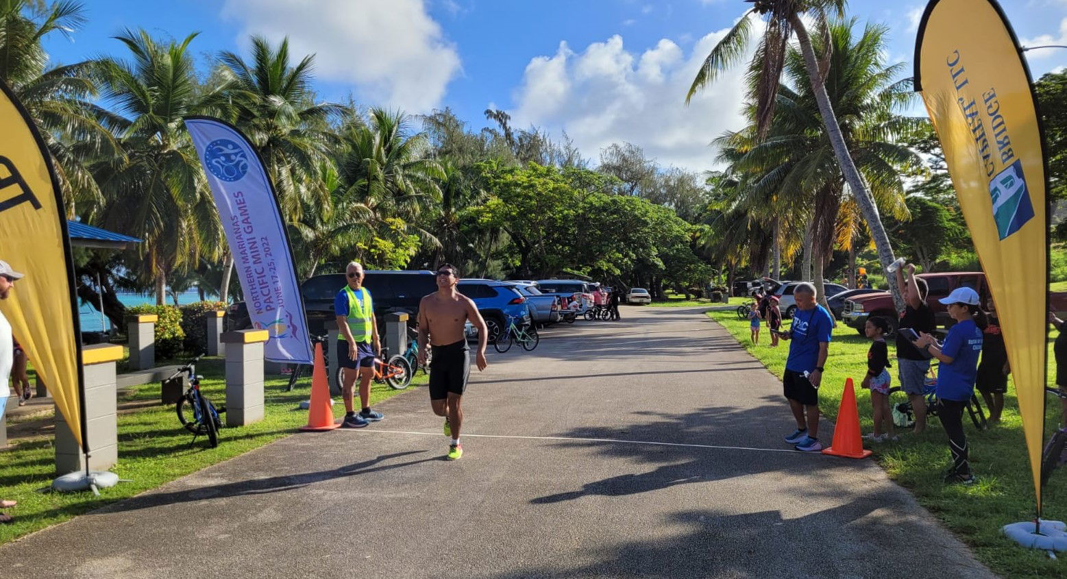 Christian Villacrusis  crosses the finish line.