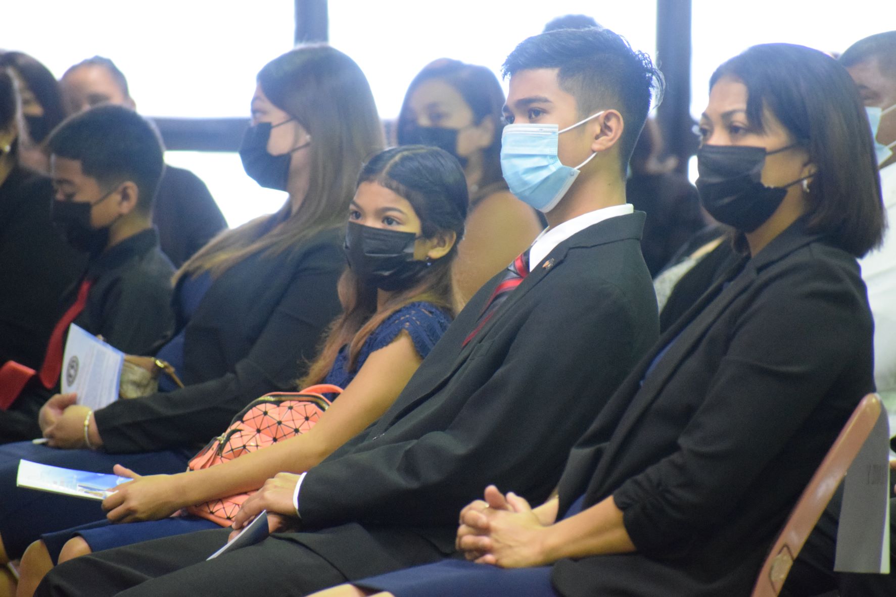 Rep. Ivan Blanco’s widow, Carmen Sablan, right, and their children.