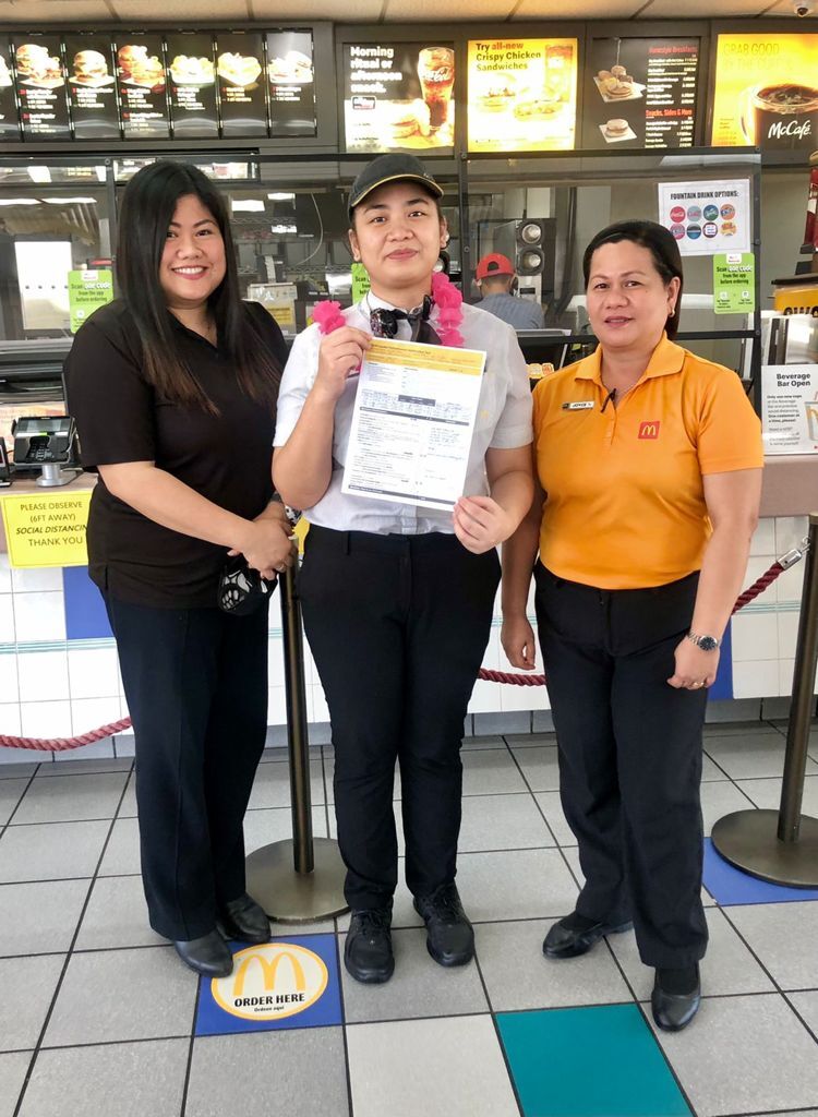 Jerica Bartolome, center, is a certified shift manager.
