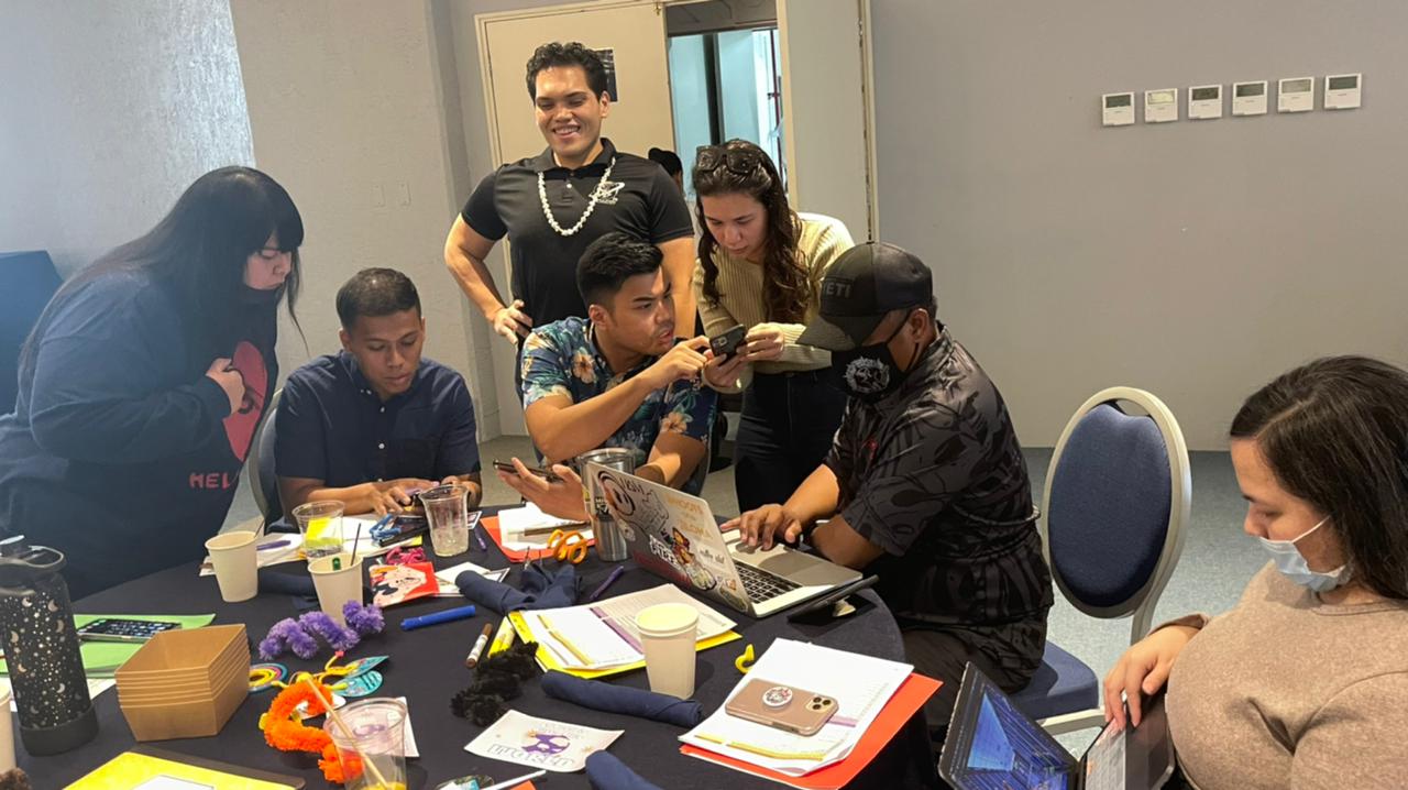 Participants formed groups during the training session’s activities.