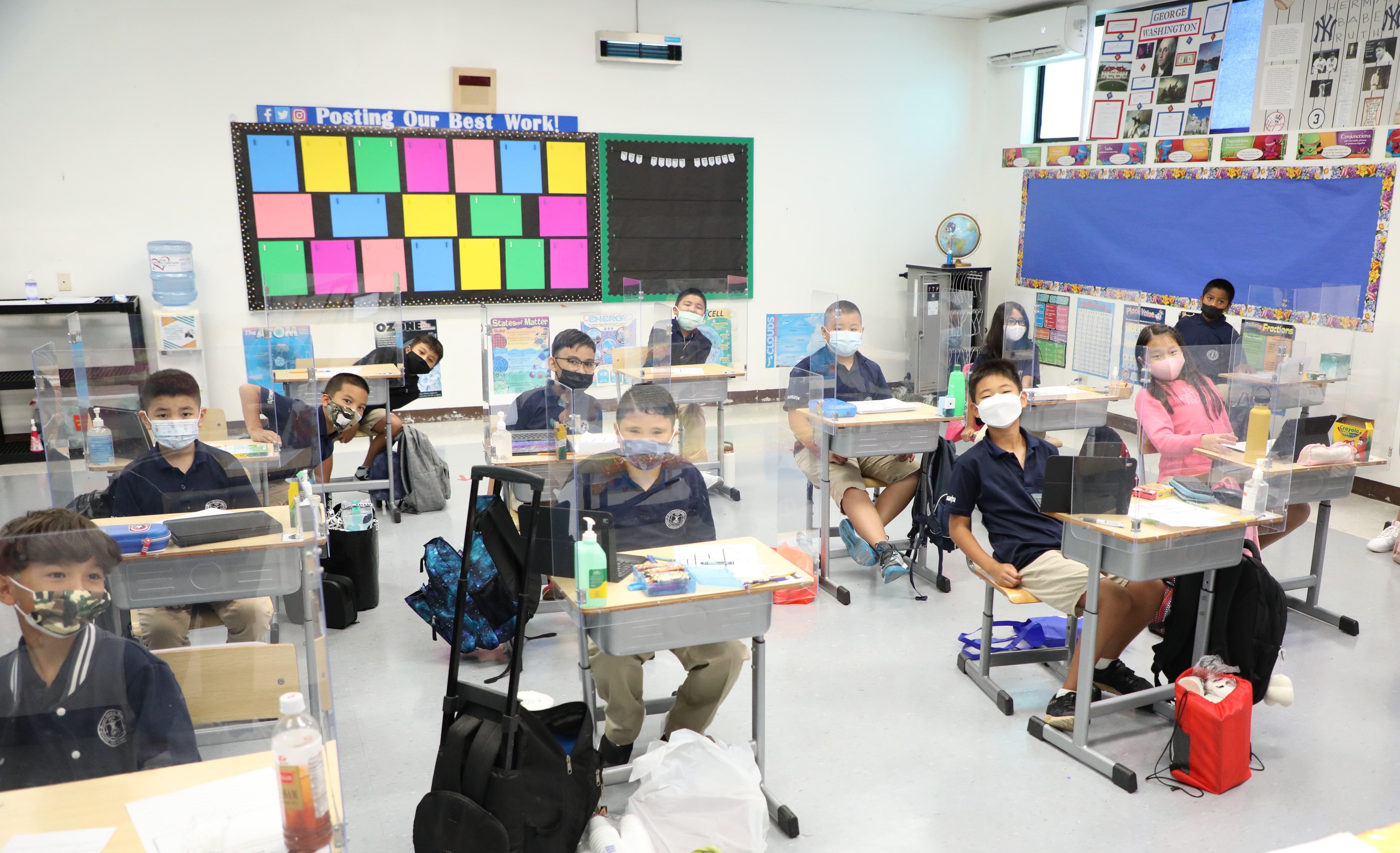 Mount Carmel School's fifth graders drew about what they did this past summer during the first day of classes on Thursday, Aug. 12, 2021.