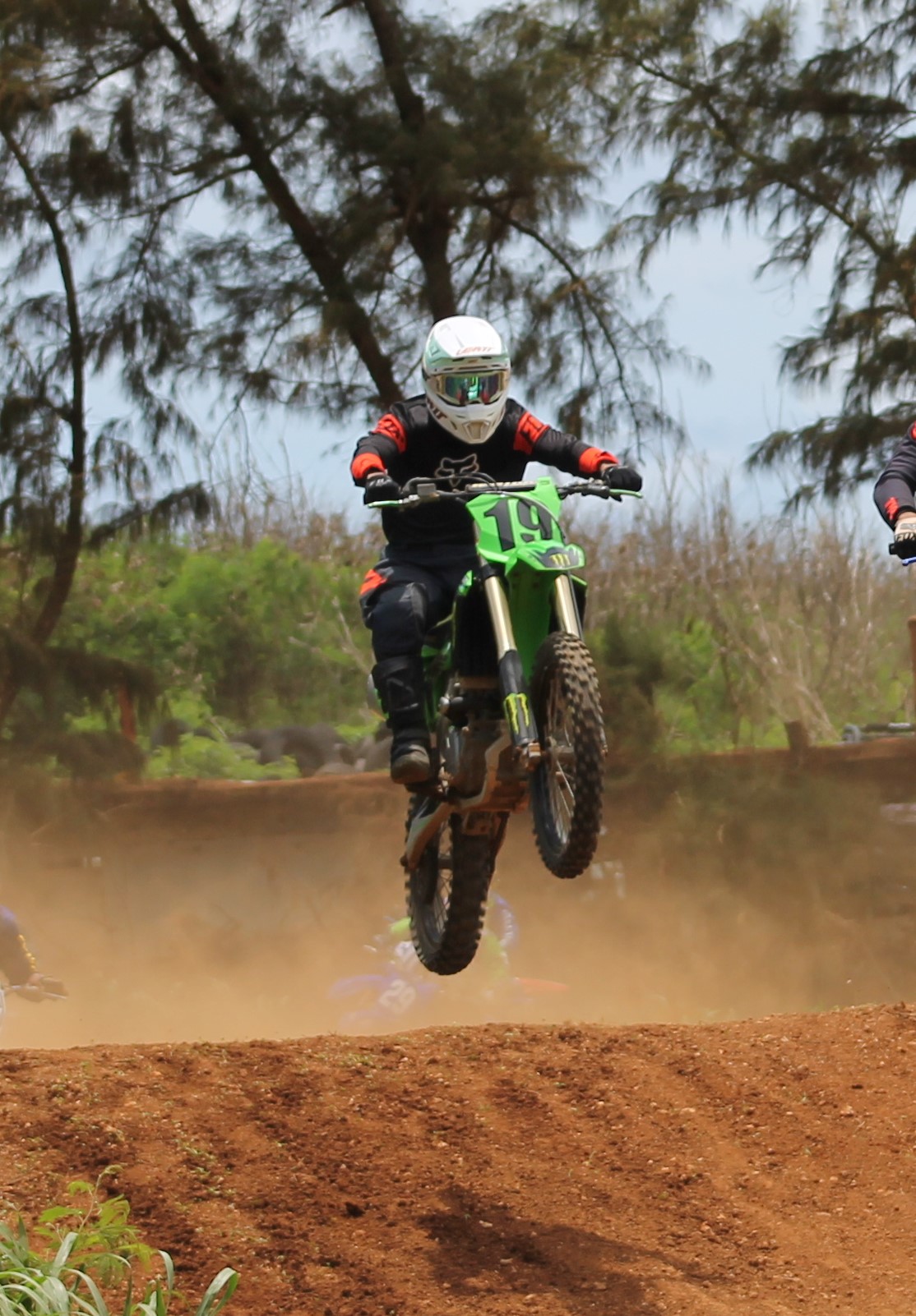 Henry Camacho Jr. executes a jump during a Marianas Racing Association 2021 Points Race Series event at Cowtown Raceway Park.