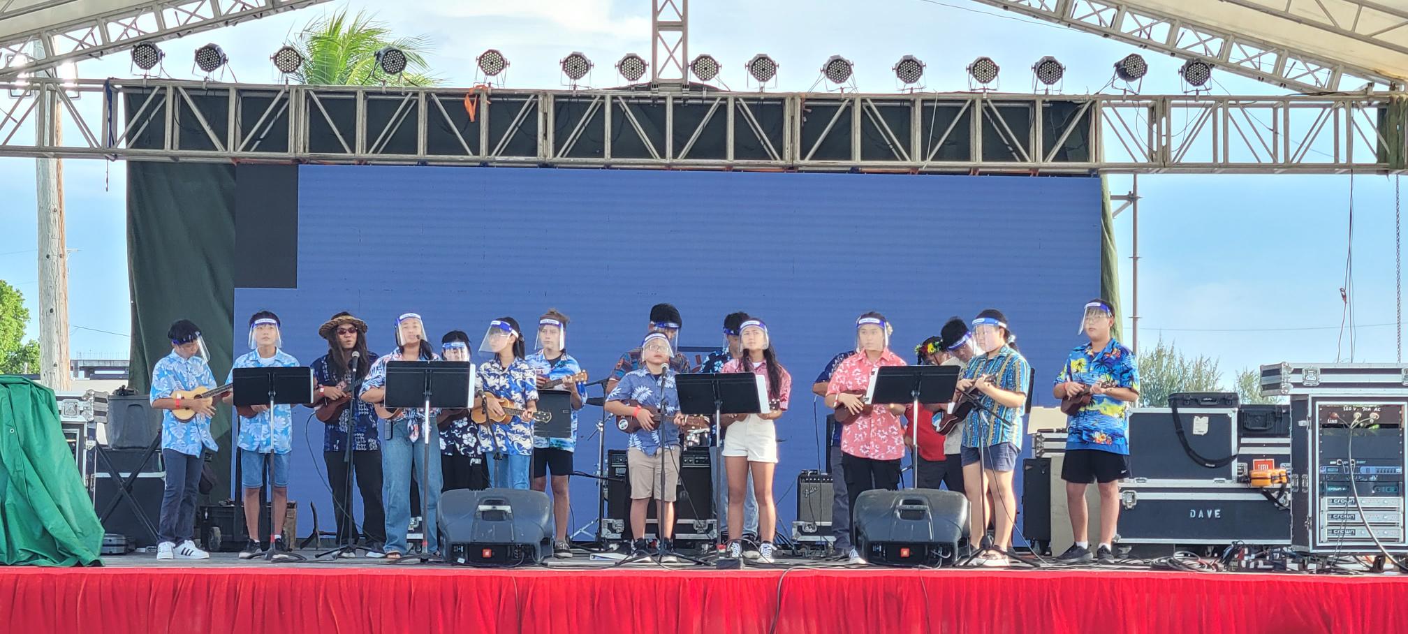 SCS Ukulele group was the opening act at the festival. 