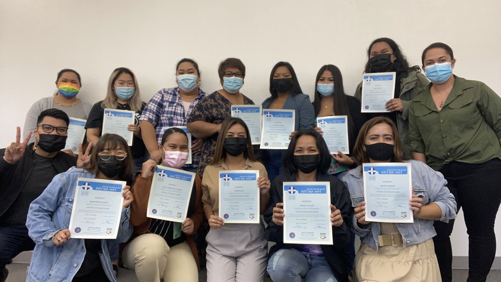 Community Guidance Center's Leiseschangmwar Iguel and Public School System's Jericho Tobias lead the Youth Mental Health First Aid Training on Sept. 16, 2021, for 10 employees of  PSS-Student Support Services and two employees of the CGC's Behavioral Health Response Program.