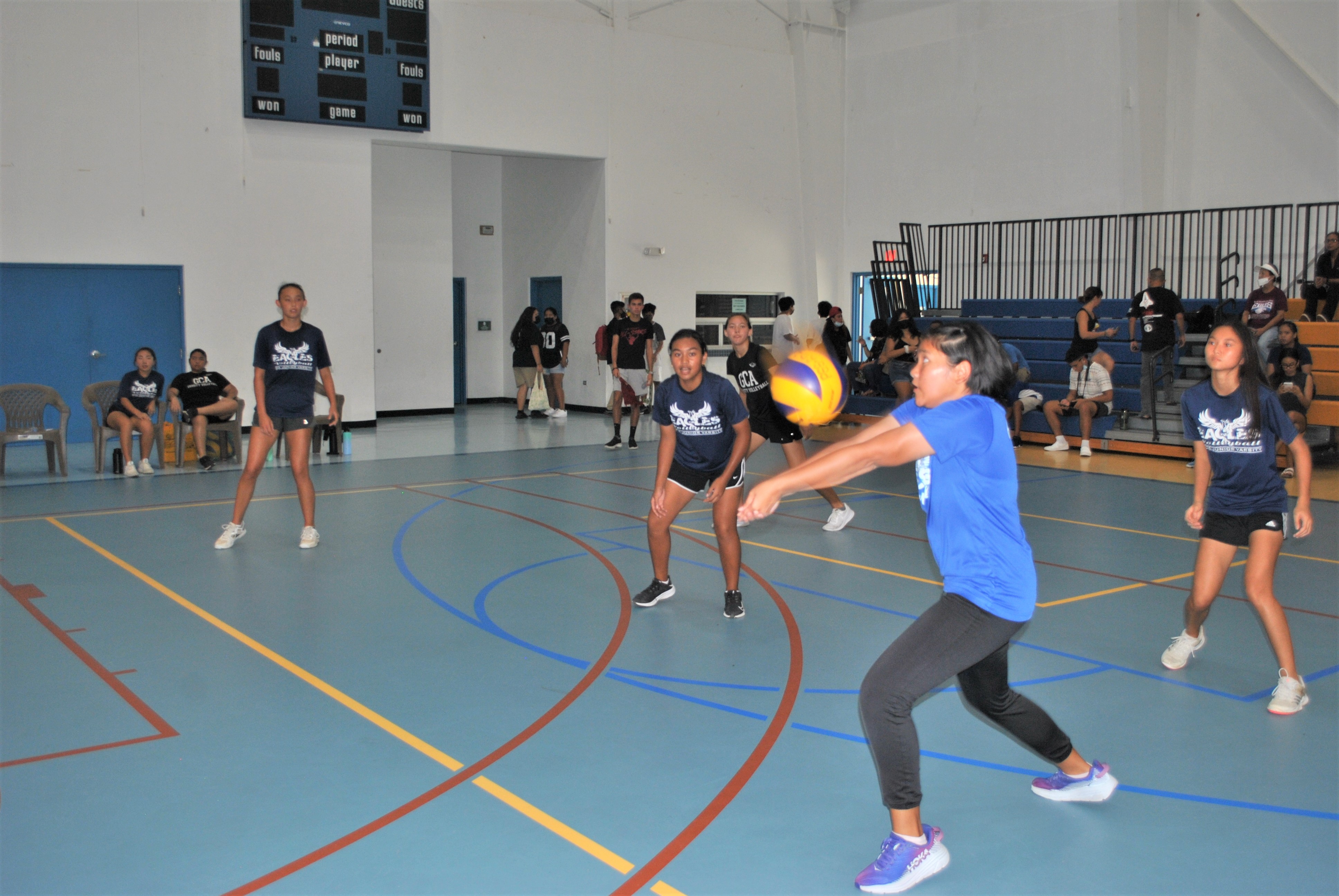 GCA's Allyssa Omampo connects the bump to set up the play during a PSS Girls High School Volleyball game on Tuesday at the MHS gym.