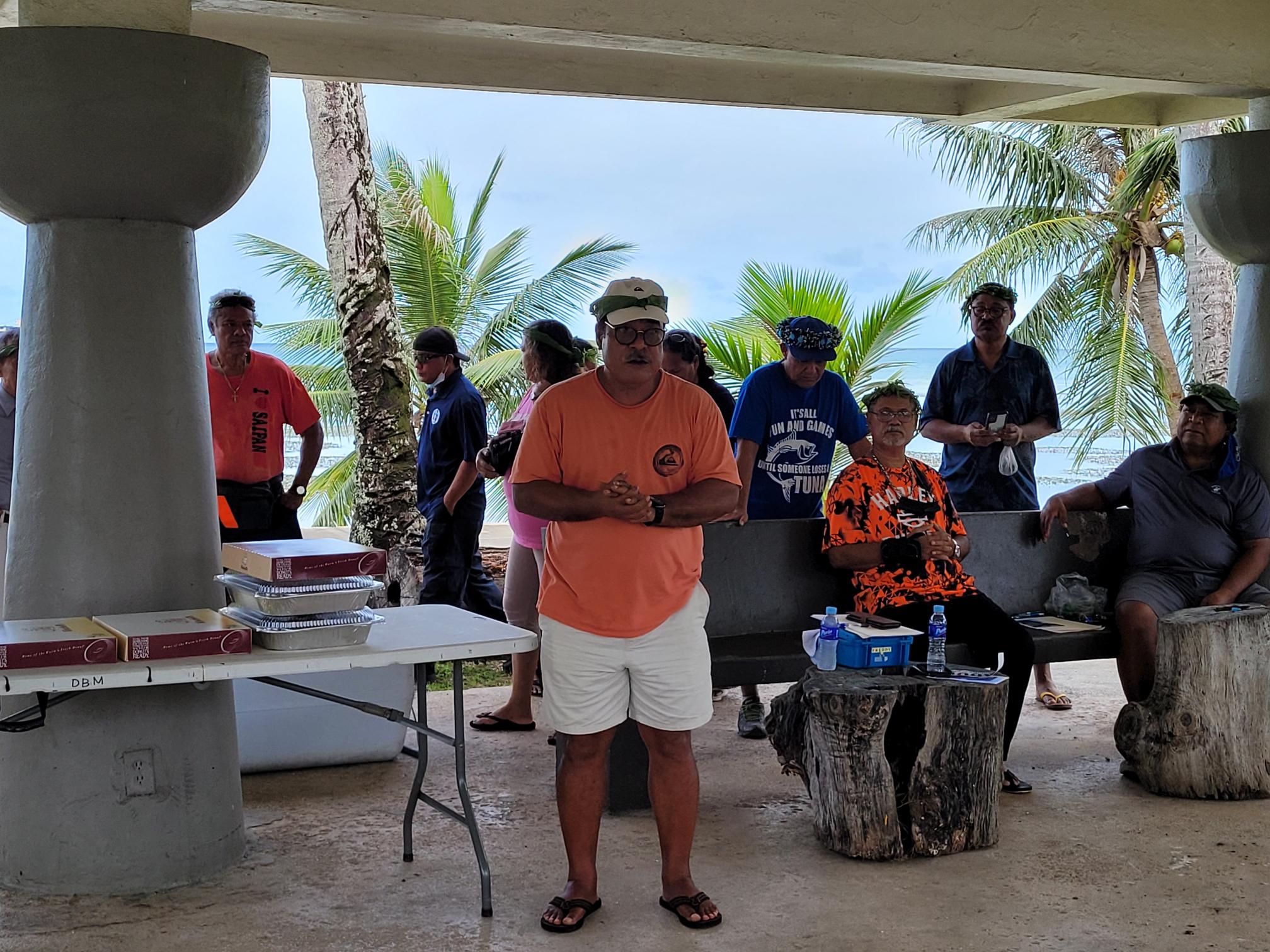 Felix Nogis speaks to the Refaluwasch for Good Governance on Wednesday.