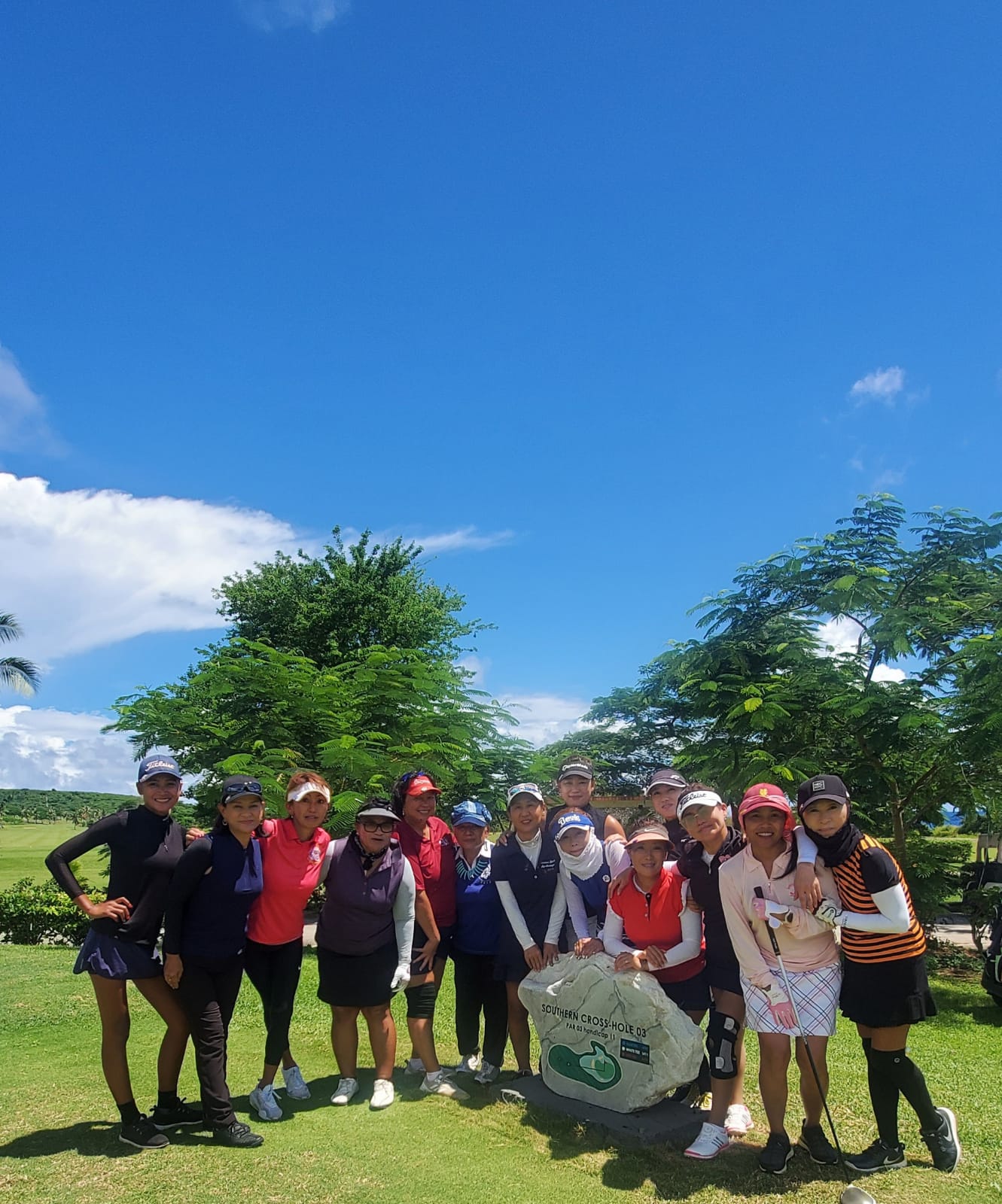 CNMI Women's Golf Association members pose for a photo after their monthly tournament Saturday at Coral Ocean Golf Resort.