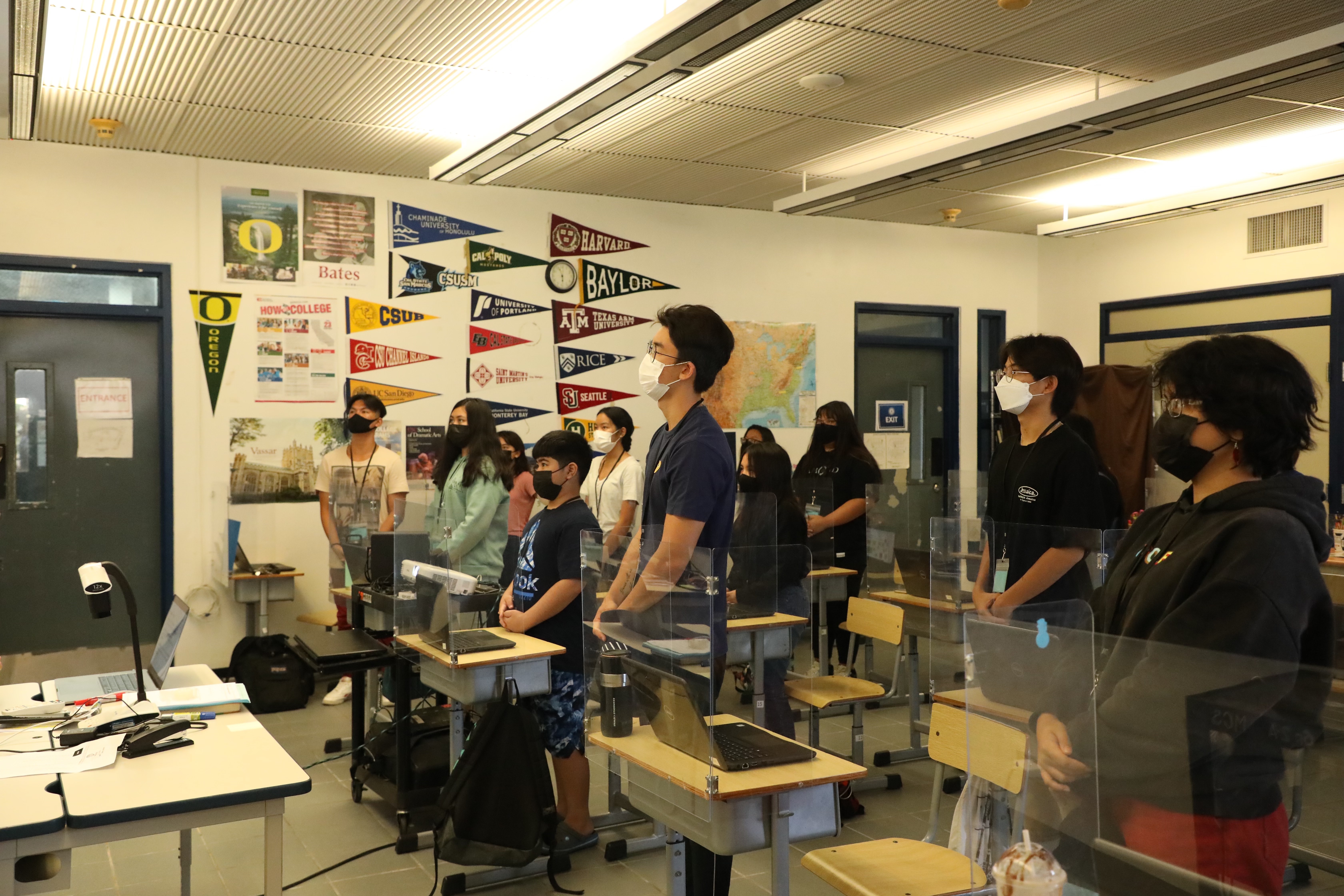 Mount Carmel School student leaders in grades seventh through twelfth participated in the various sessions with topics focused on student leadership and planning. In the photo, students are praying before their session focused on mission, vision, and policies and procedures.