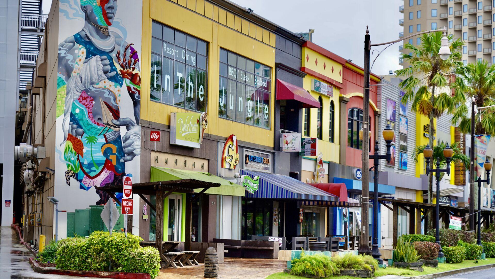 Pleasure Island in the tourist district of Tumon on Sept. 6, 2021 remains mostly empty.