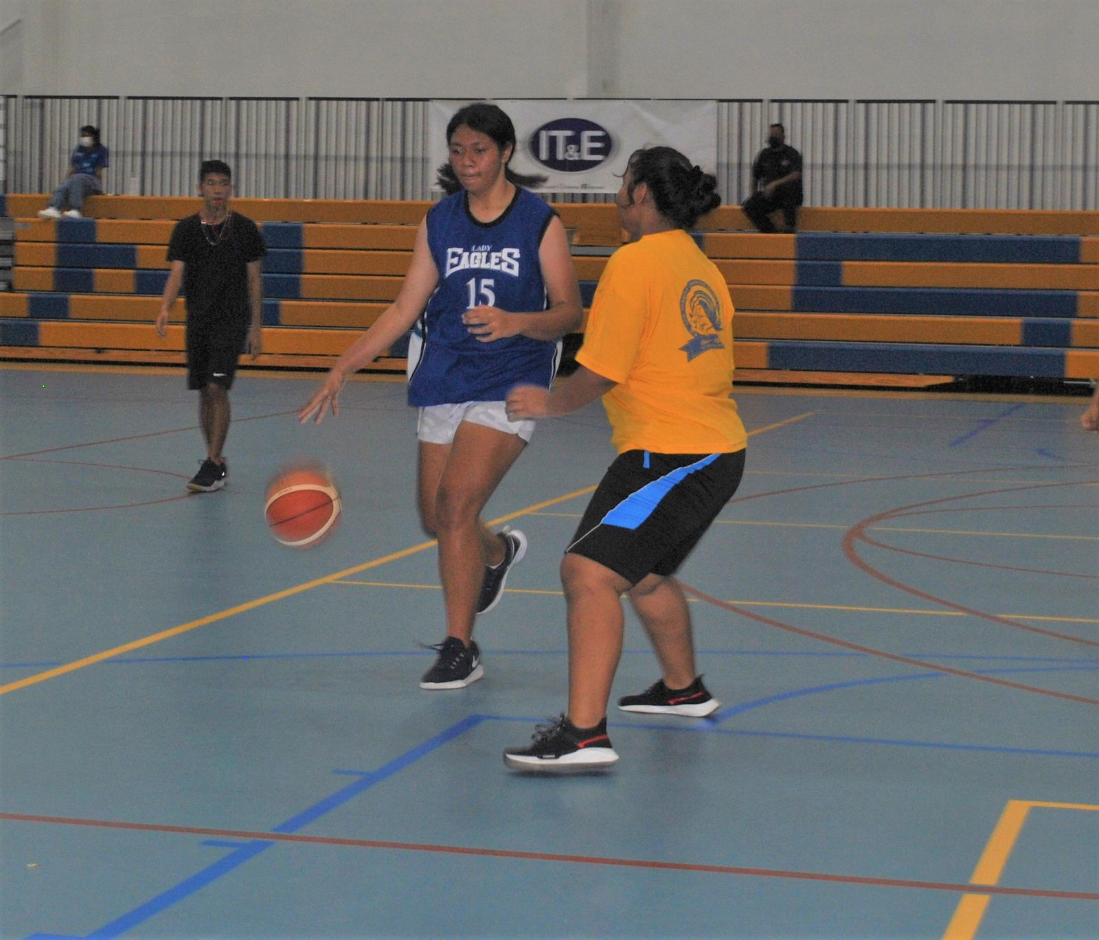 GCA's Azriel Fatialofa dribbles against a defender during an IT&E Interscholastic Girls Middle School Basketball League game on Tuesday at the MHS gym.