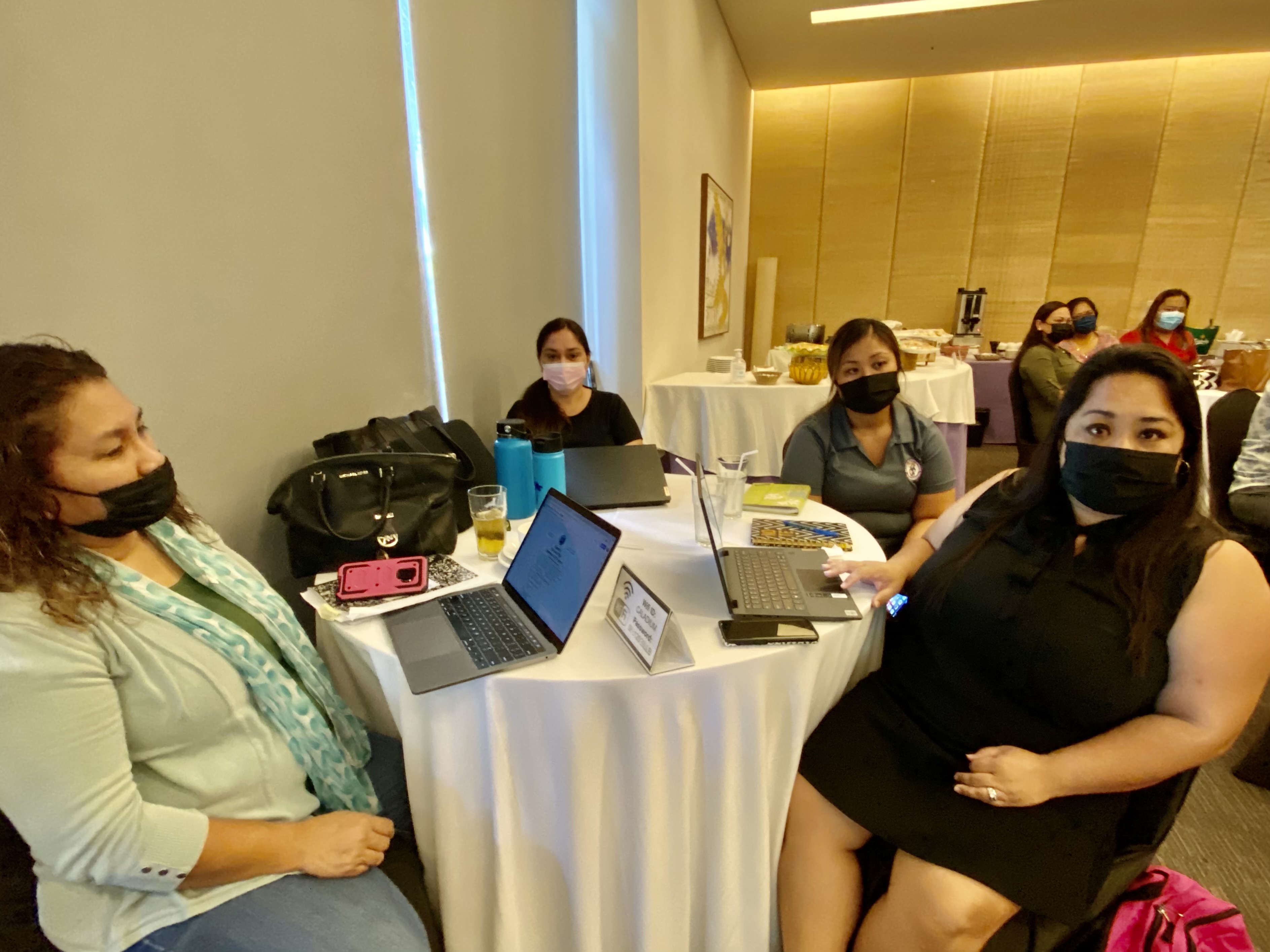 Chacha Oceanview Middle School and middle school principal representative Martha Kintol, Special Education Program Director Donna Flores,  Head Start/Early Head Start Program’s Lanessa Lizama and Clarice Arriola.