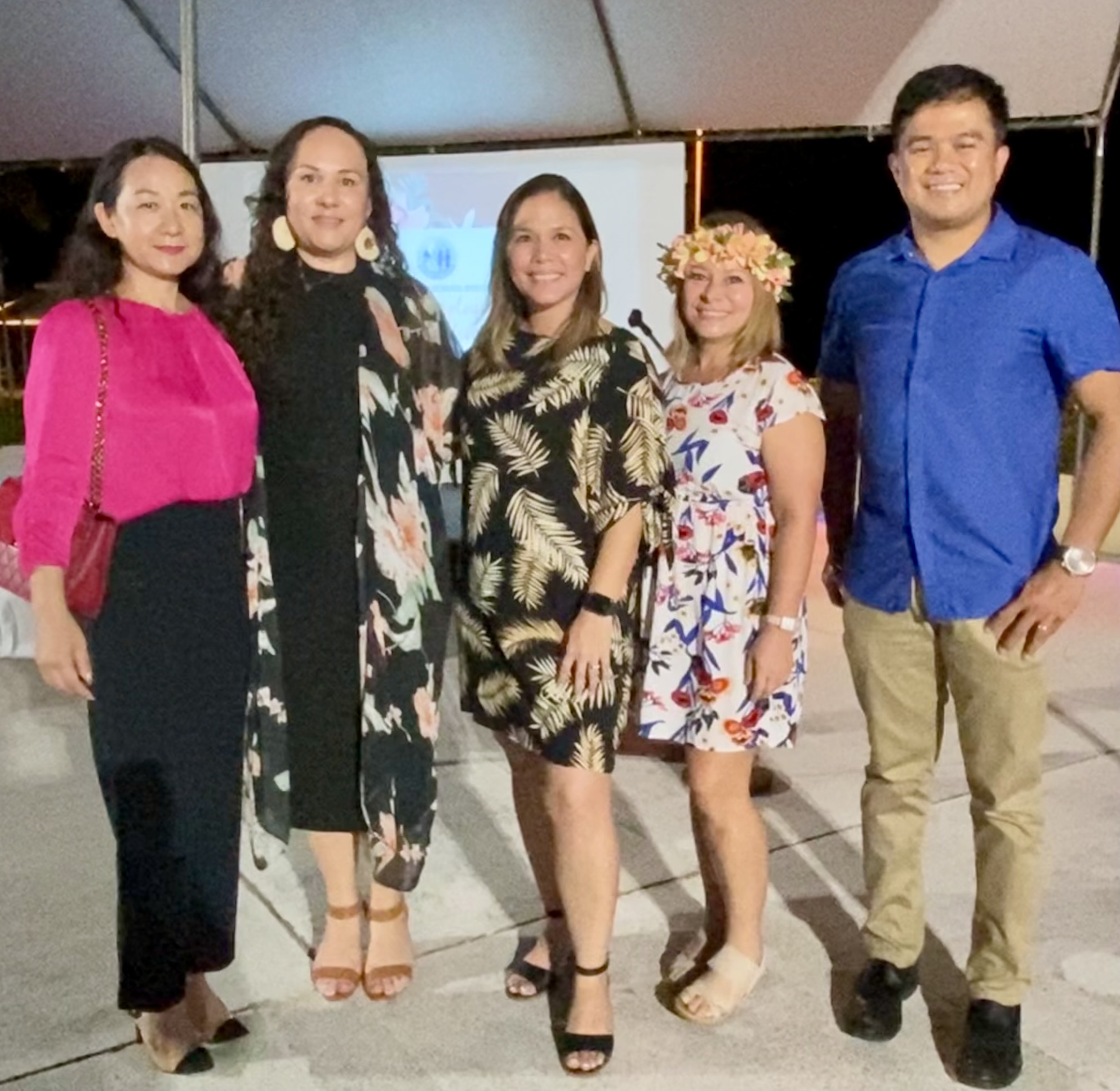 Interim Family and Community Engagement Manager Liela Yumul, center, and her team: Registered Nurses Bertha Camacho, Laurina Boyer, Rocel Cariaso, and Xiao Hua “Susan” Yuan.