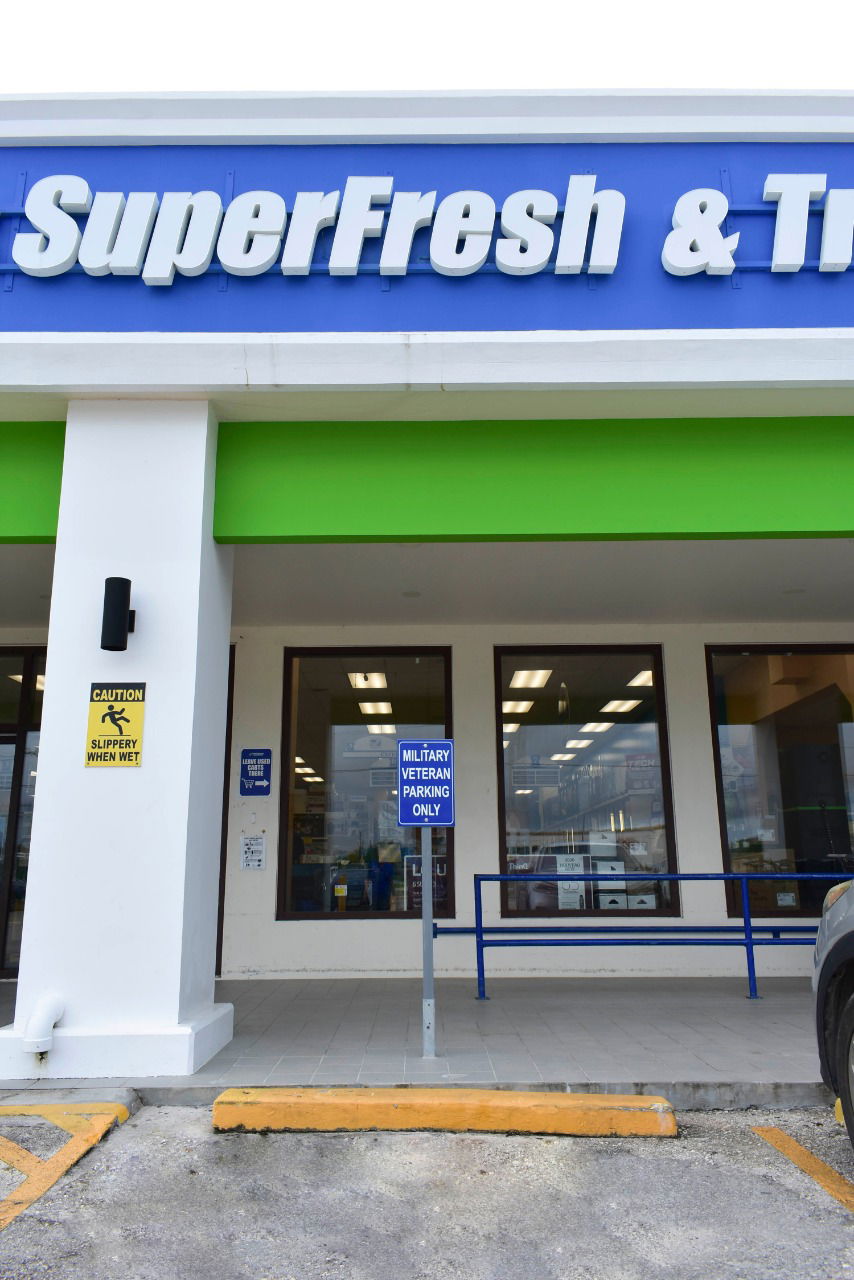 The front-and-center parking space for military veterans at Triple J's Payless Super Fresh & Truckload Store.