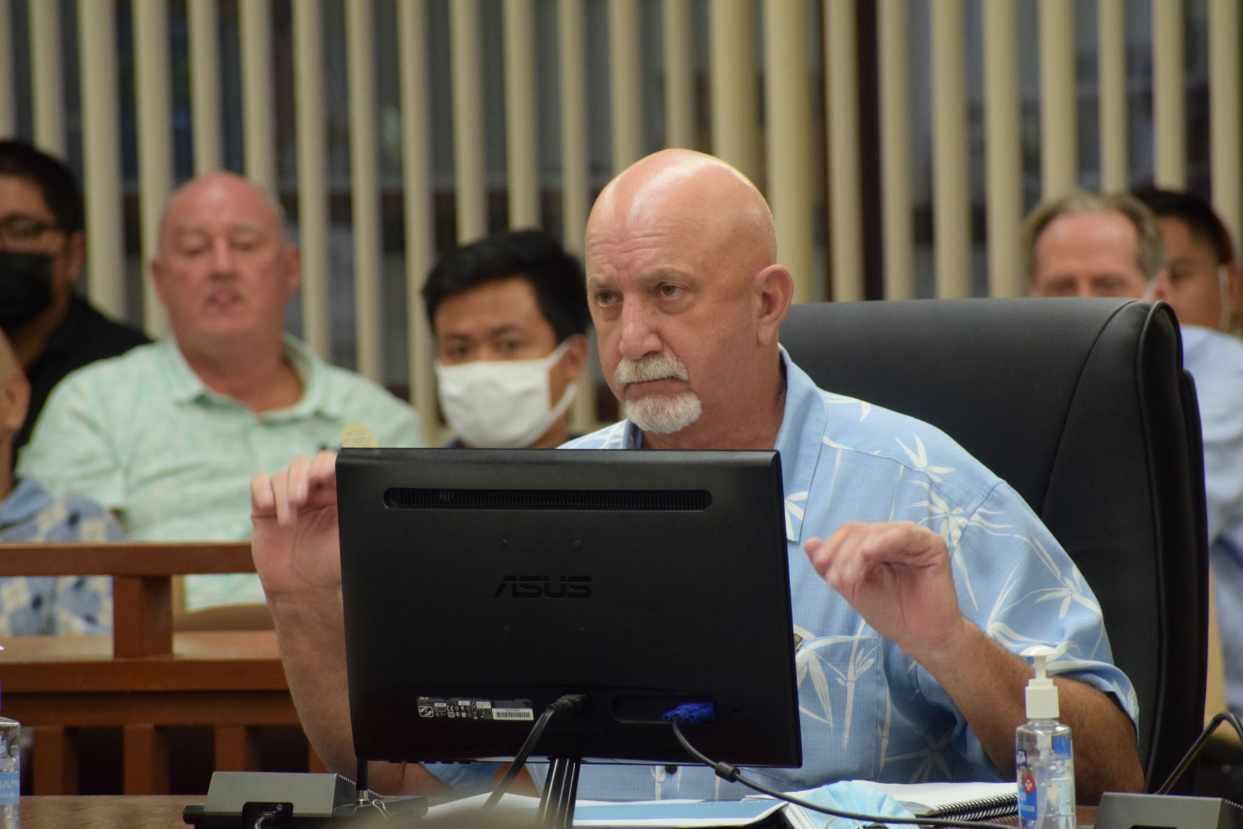 MP Holdings general manager Bart Jackson gestures as he speaks to members of the House Gaming Committee on Sept. 17, 2021 in the House chamber.