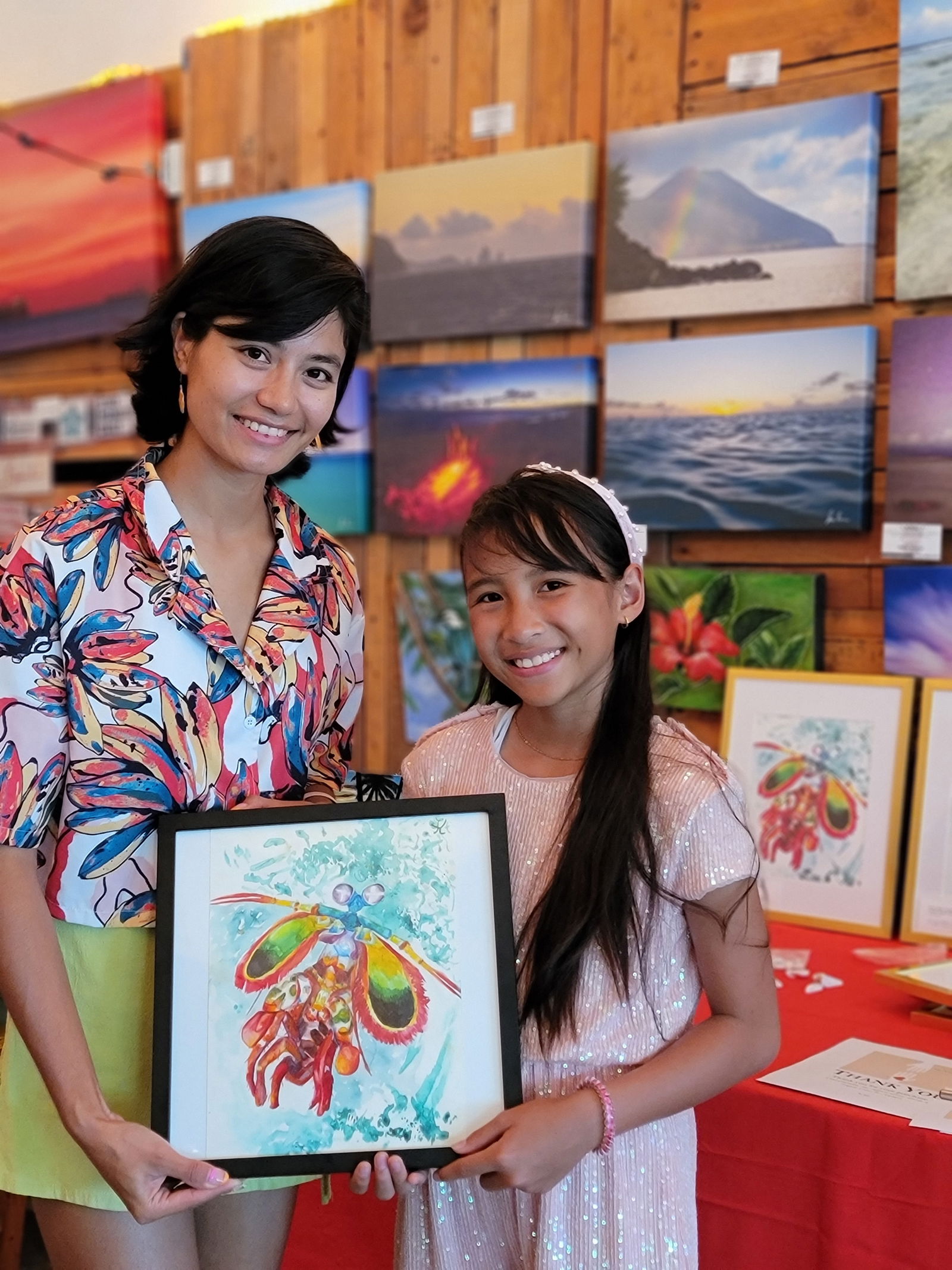 Kate King Manglona with Elina Gharti Chhetri of Marianas Creations.