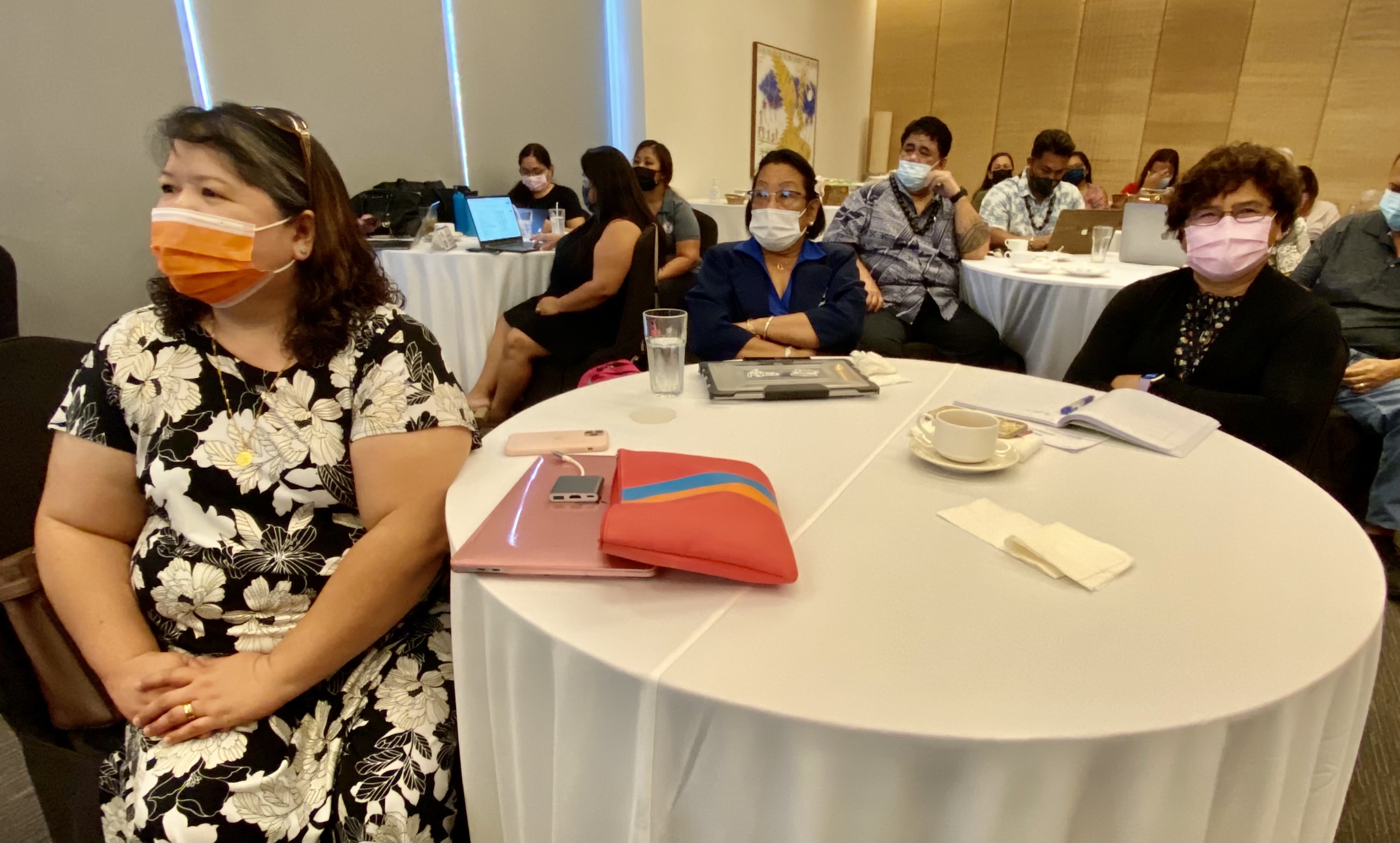 From left, PSS Senior Director for Accountability, Research and Evaluation Dr. Rizalina Liwag, elementary school representative and Kagman Elementary School principal Dr. Ignacia Demapan and PSS Senior Director for Curriculum and  Instruction Jackie Quitugua.